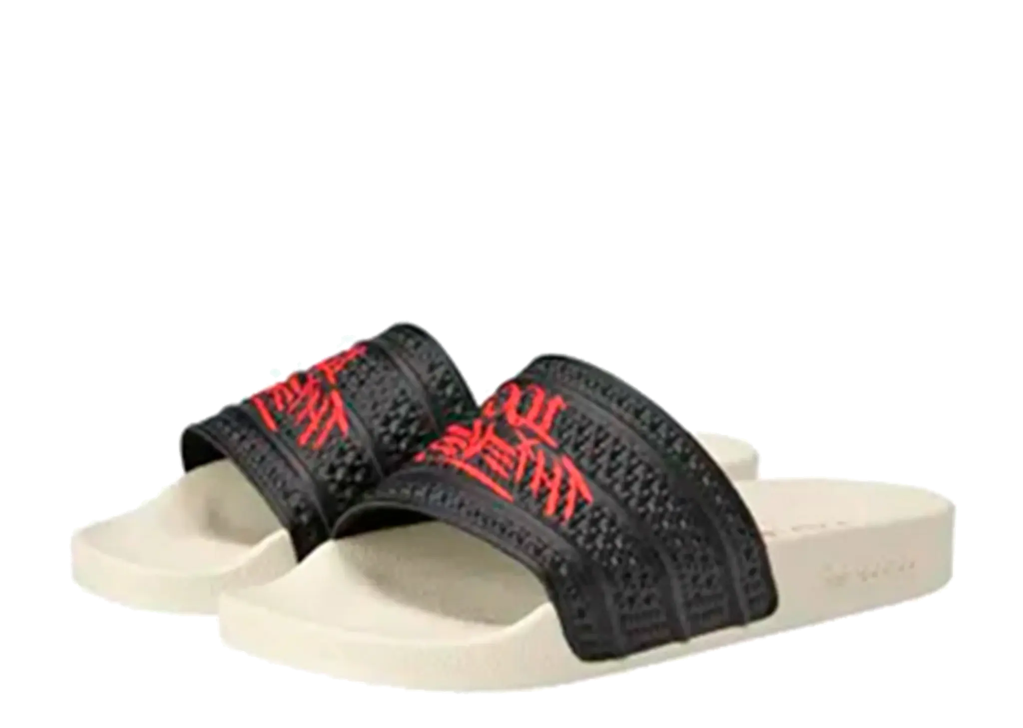 Adidas Adilette Slides 100 Thieves Black Red - photo 2