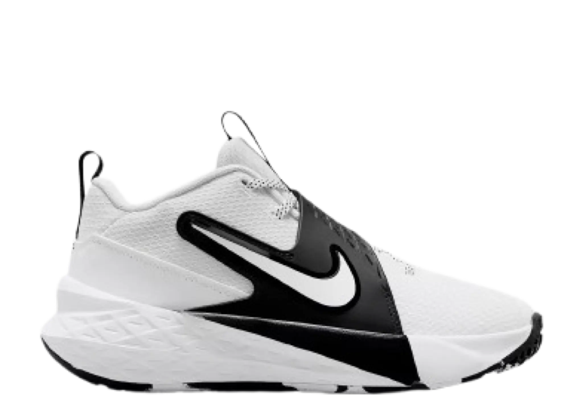 Nike Team Hustle D 12 White Black (Grade School)