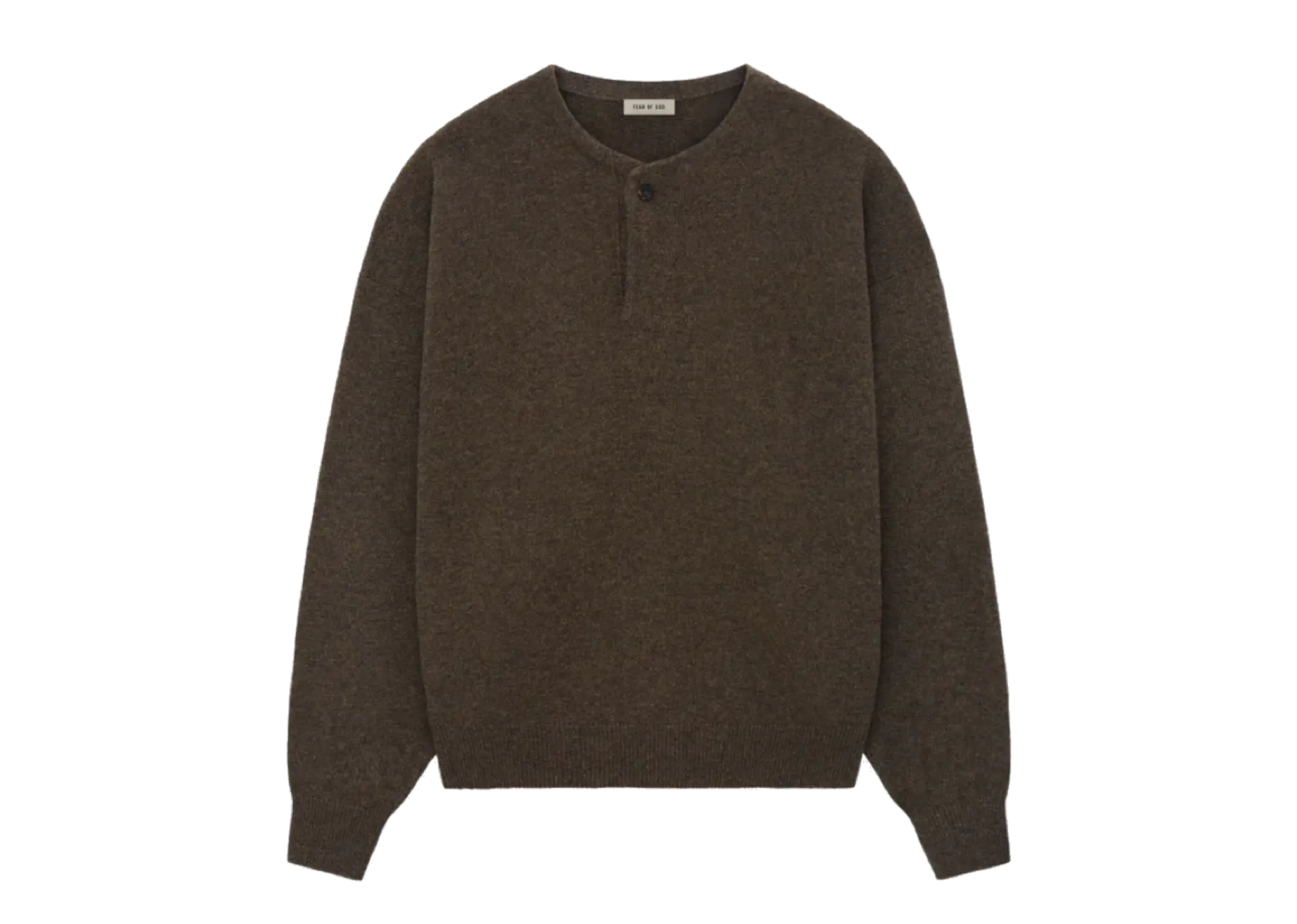 Fear Of God Fine Knit Henley Melange Mocha