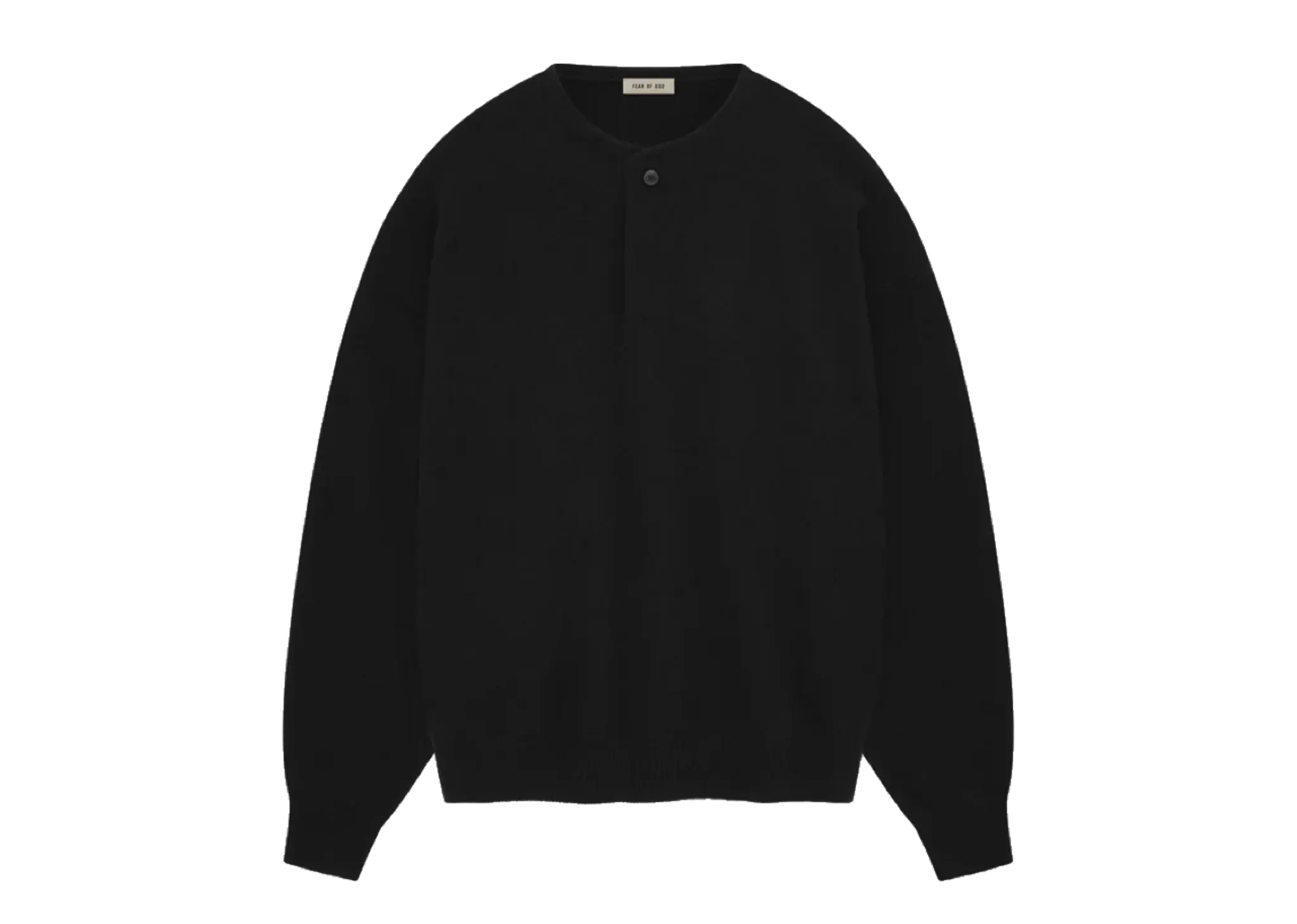 Fear Of God Fine Knit Henley Black