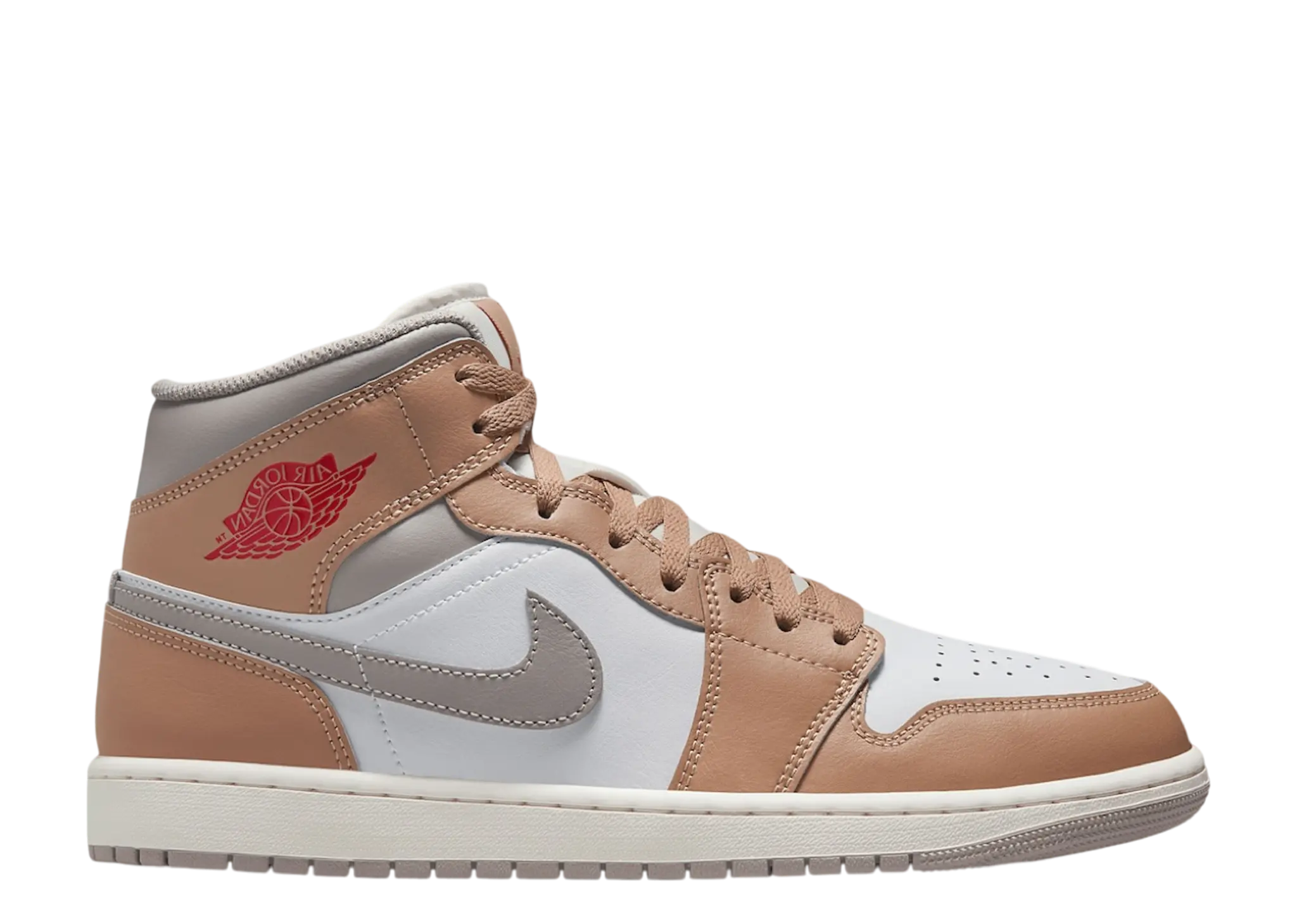 Air Jordan 1 Mid Rattan White College Grey