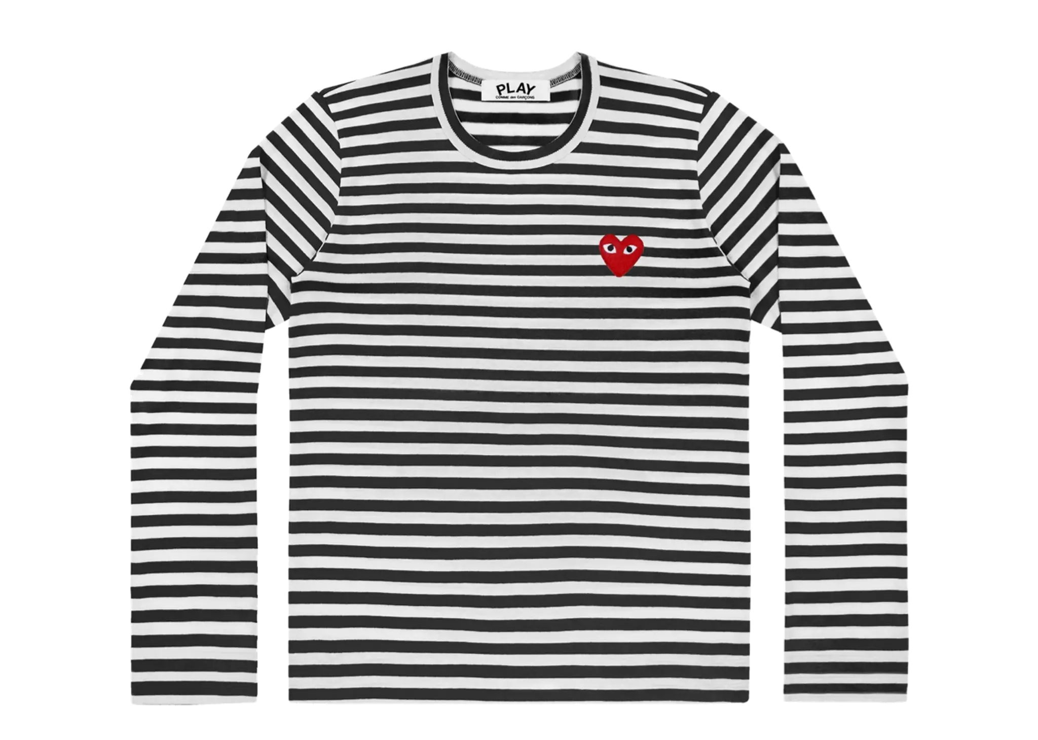Comme Des Garcons Play Striped Long Sleeve Black White (Unisex)