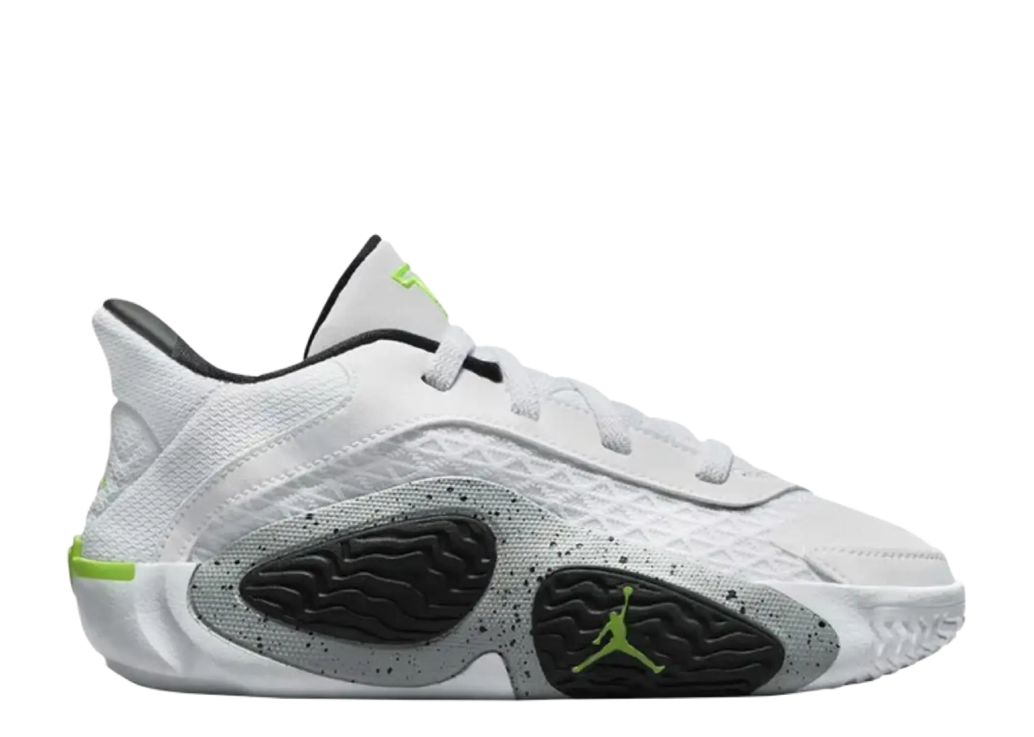 Air Jordan Tatum 2 White Black Wolf Grey Electric Green (Pre-School)