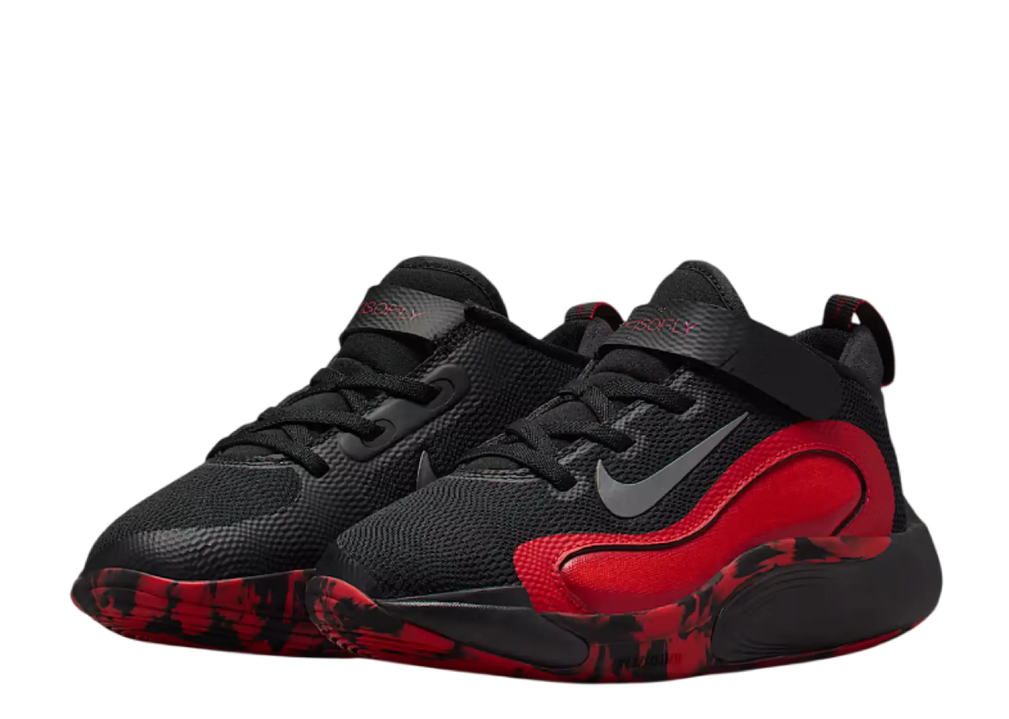 Nike IsoFly Black University Red Light Crimson Metallic Silver (Pre-School) - photo 2