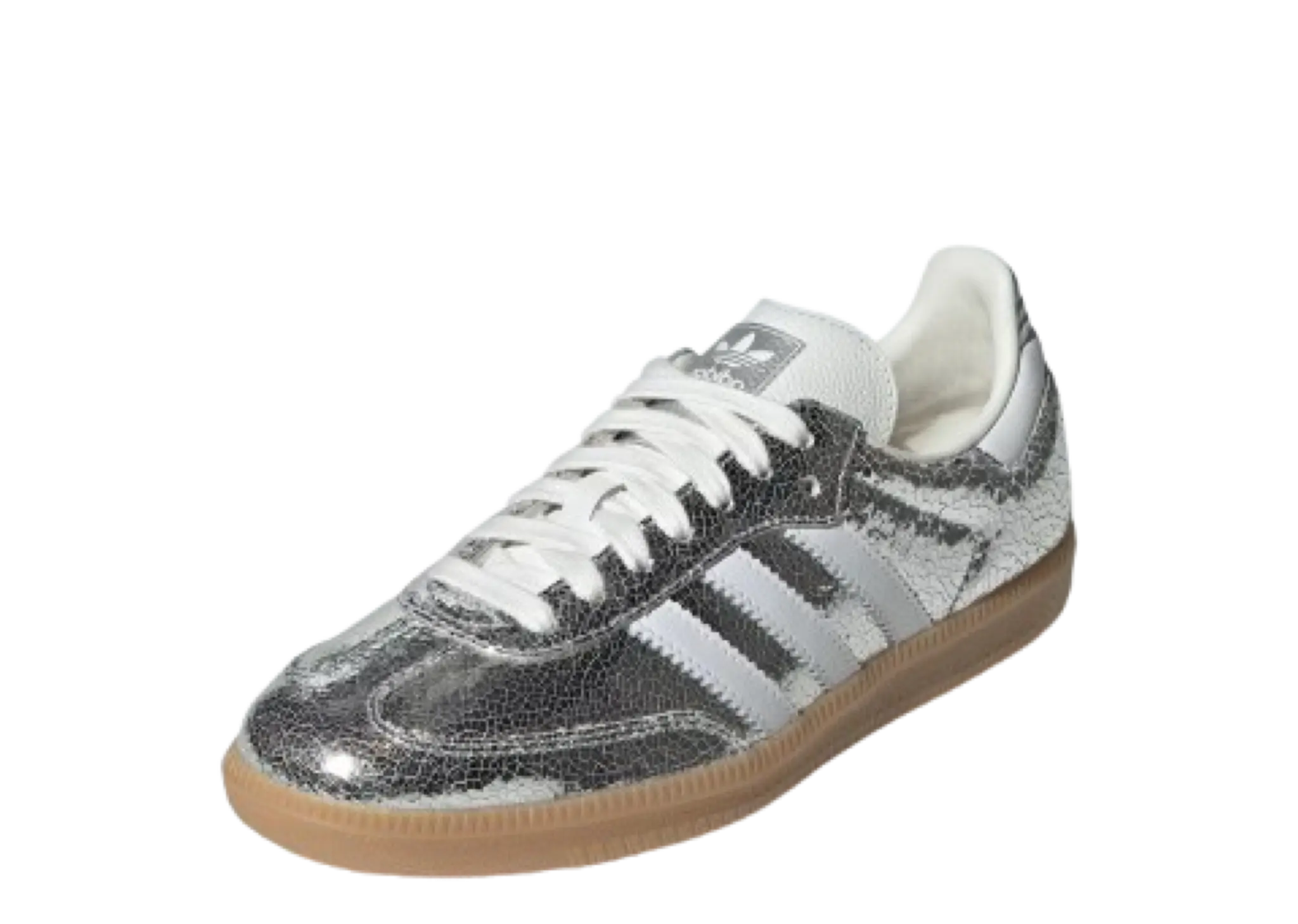Adidas Samba OG Silver Metallic Cracked Leather (Women's) - photo 2