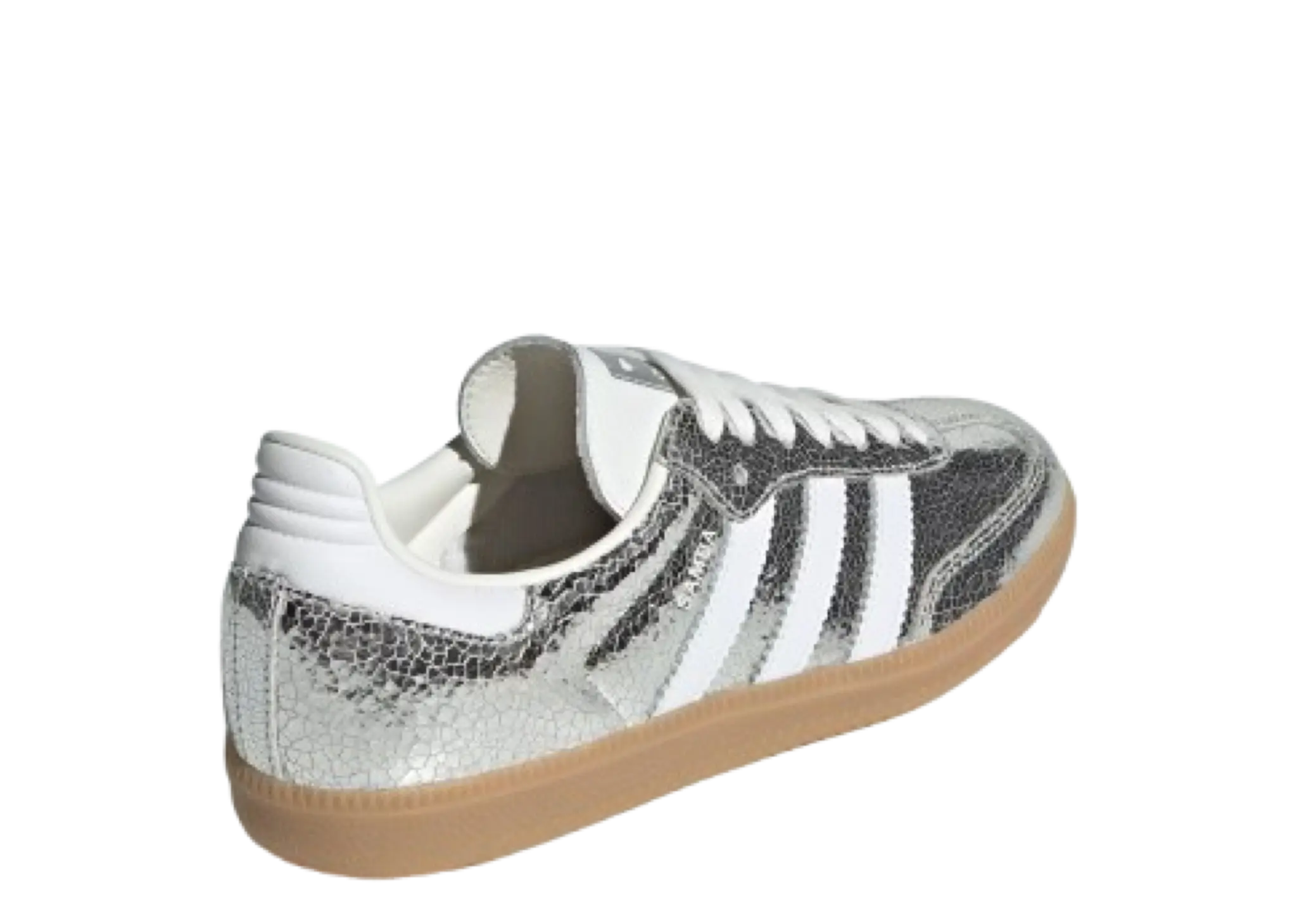 Adidas Samba OG Silver Metallic Cracked Leather (Women's) - photo 3