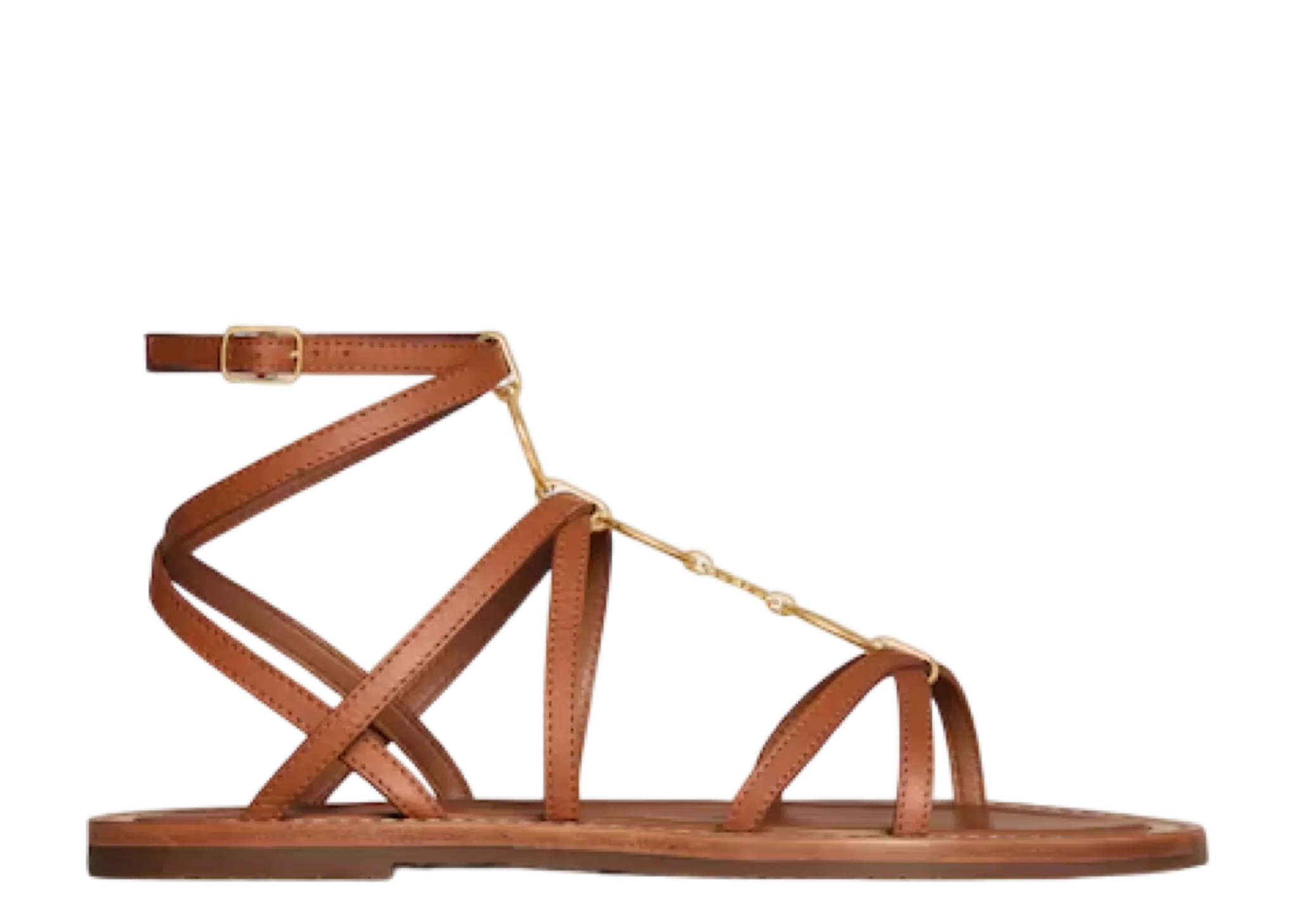 Celine Lympia Strappy Jewel Sandal Tan