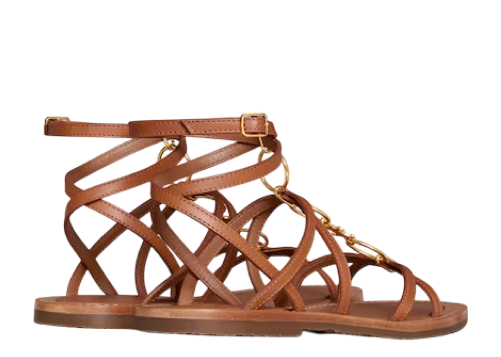 Celine Lympia Strappy Jewel Sandal Tan - photo 3