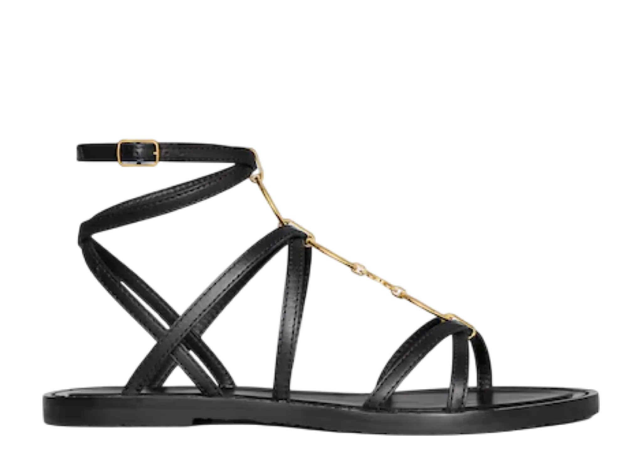 Celine Lympia Strappy Jewel Sandal Black