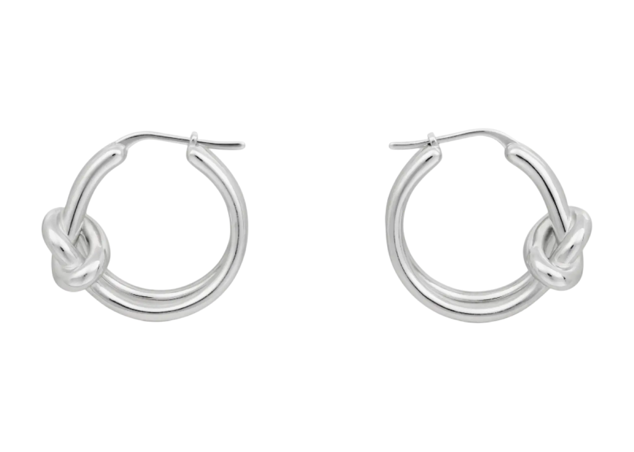 Celine Knot Double Hoops In Brass Silver - photo 2