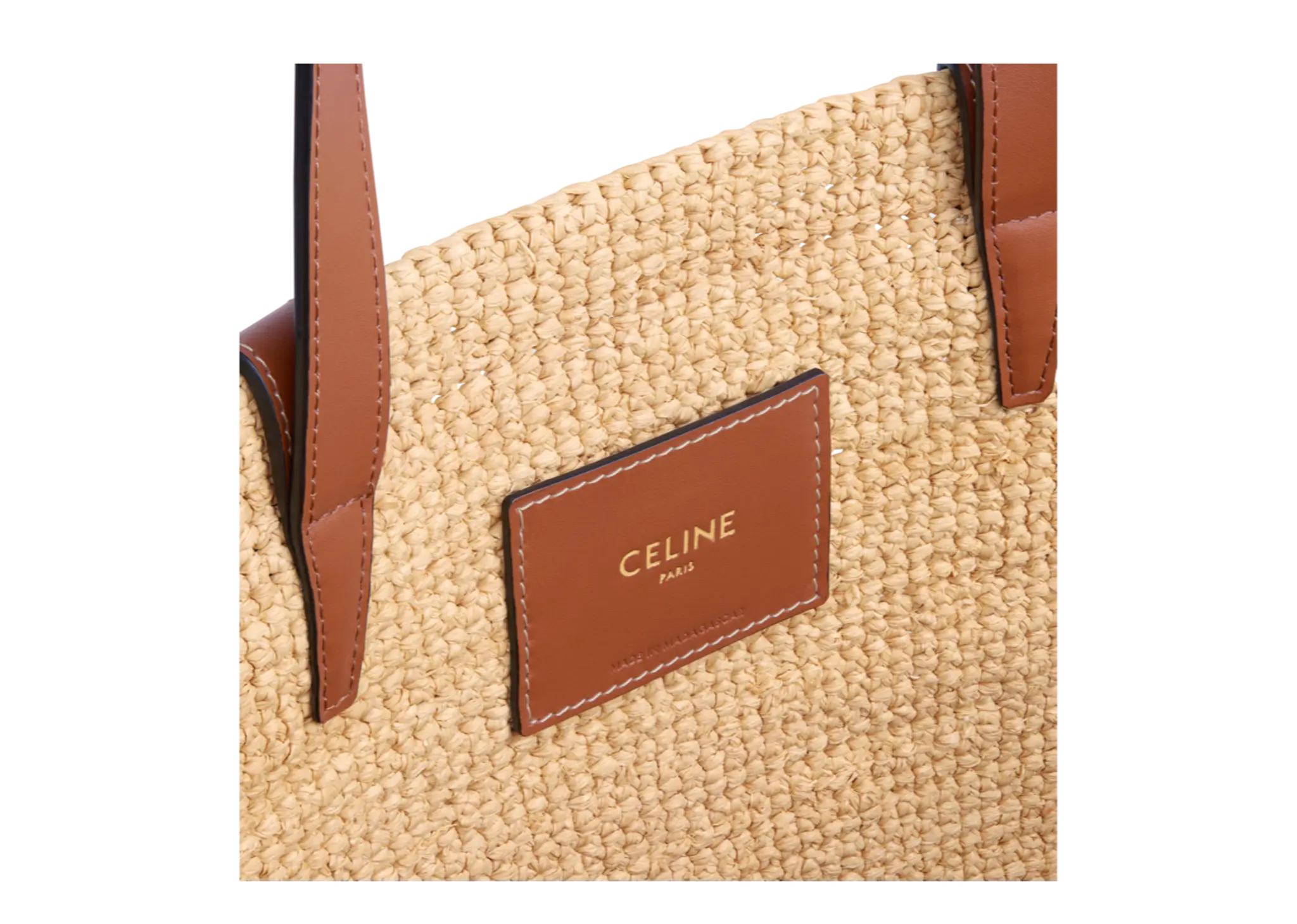 Celine Medium Supple Celine Classic Panier In Raffia Tan - photo 3