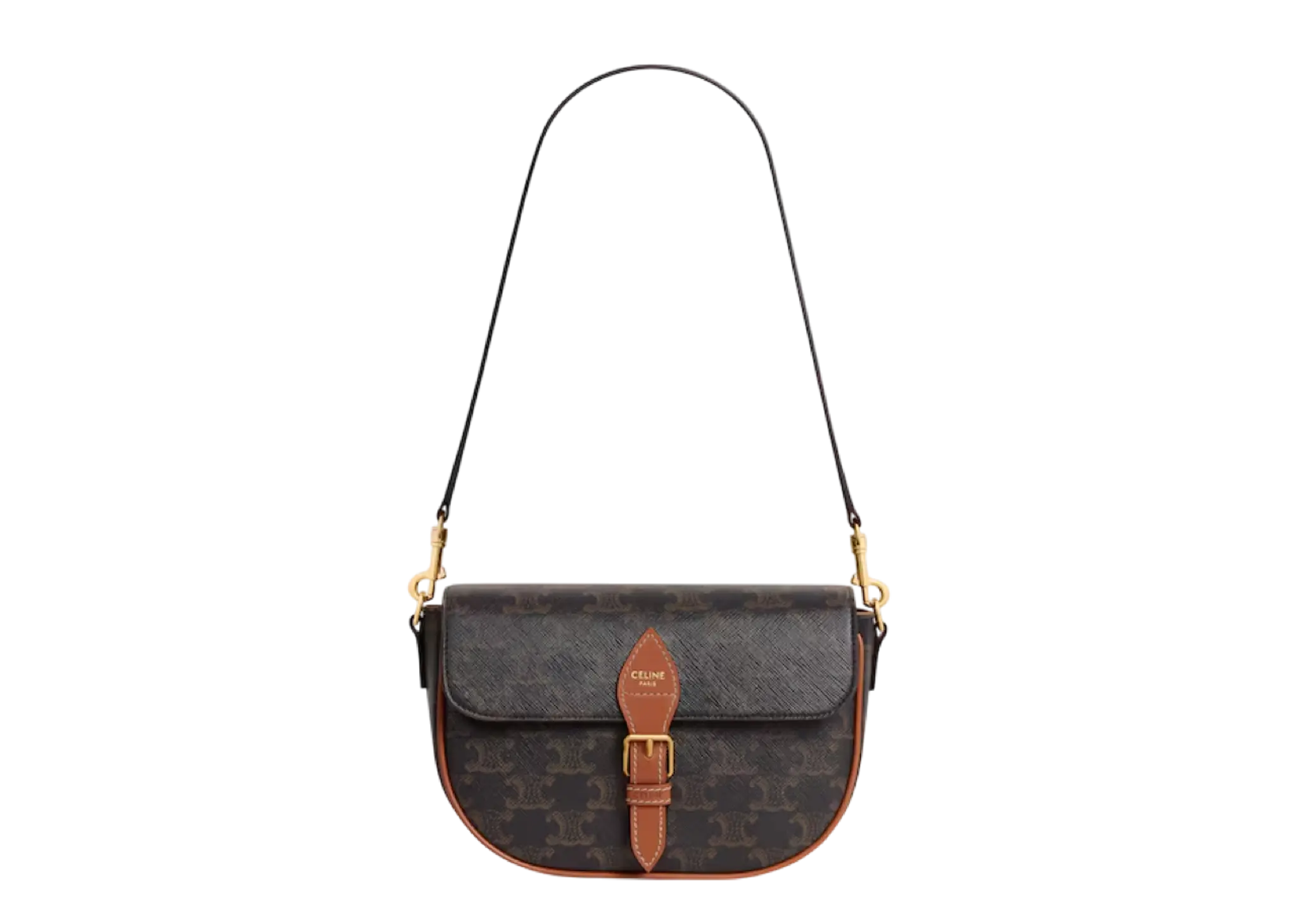 Celine Folco Shoulder Bag In Triomphe Tan - photo 3
