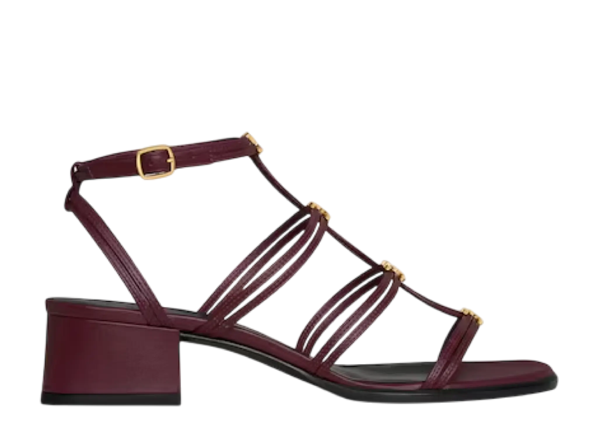 Celine Clemence Multi Triomphe Sandal Deep Burgundy