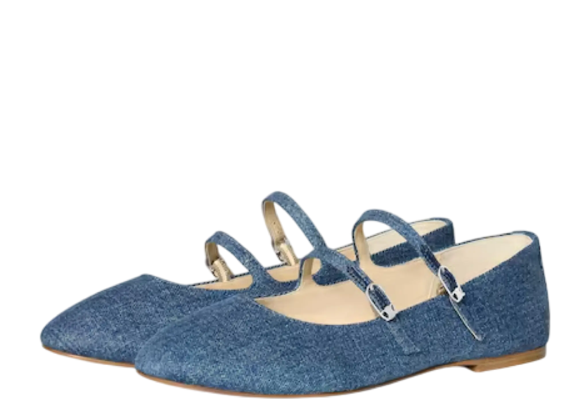 Celine Les Ballerines Celine Double Strap In Denim - photo 2