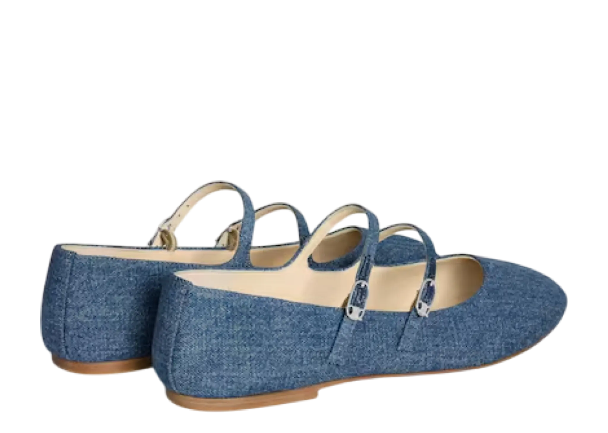 Celine Les Ballerines Celine Double Strap In Denim - photo 3