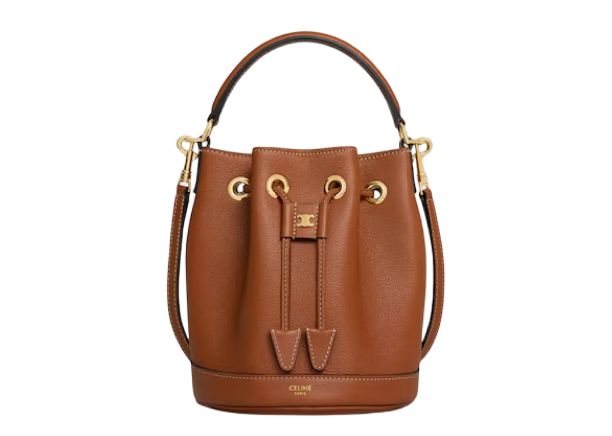 Celine Teen Clara Bag In Supple Grained Tan