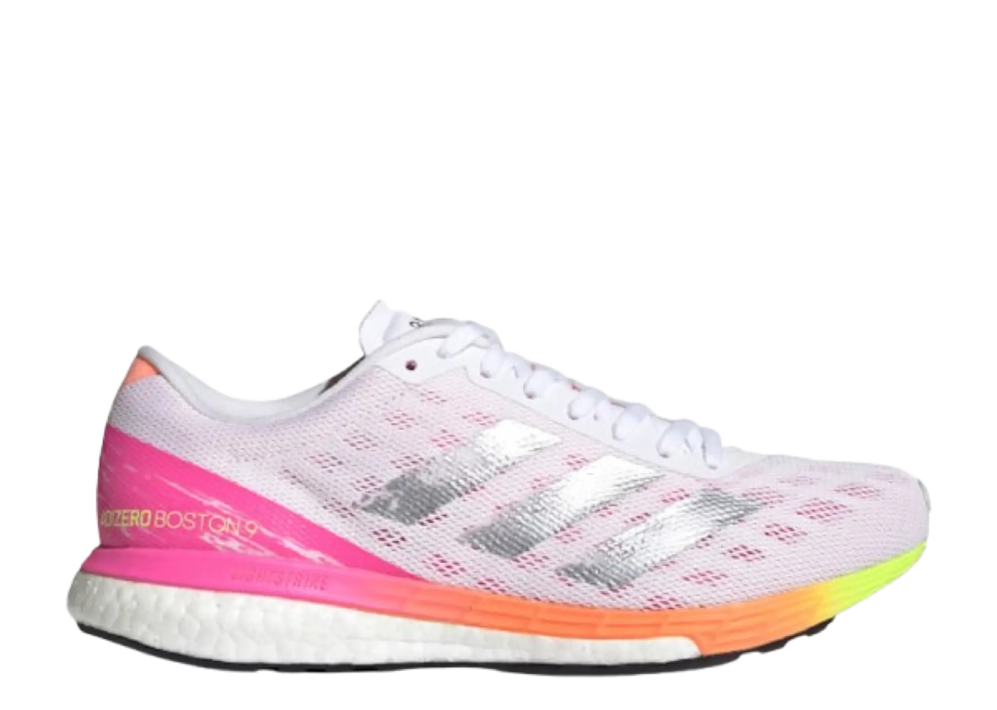 Adidas Adizero Boston 9 White Screaming Pink (Women's)
