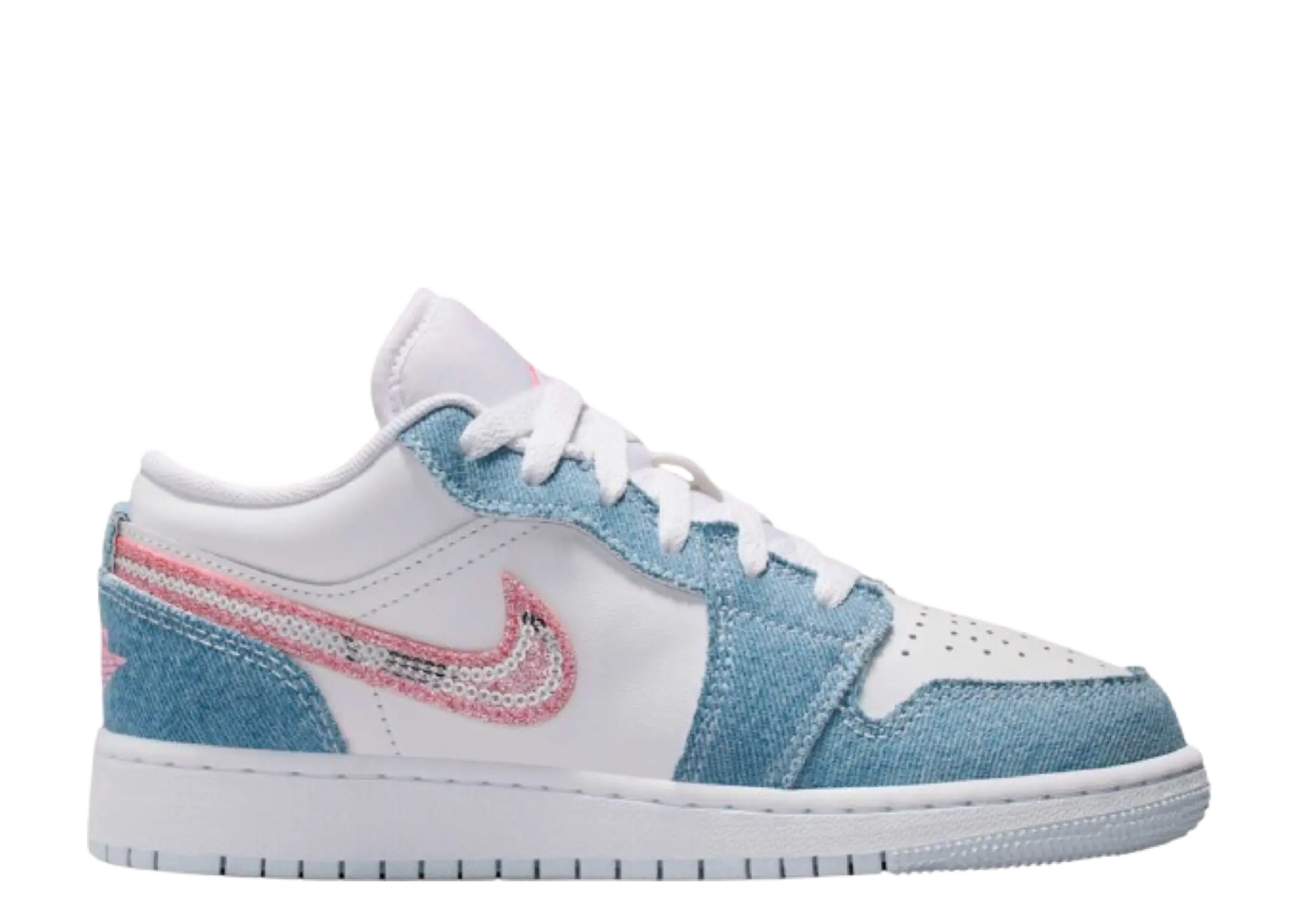 Air Jordan 1 Low SE Denim Sequin (Grade School)