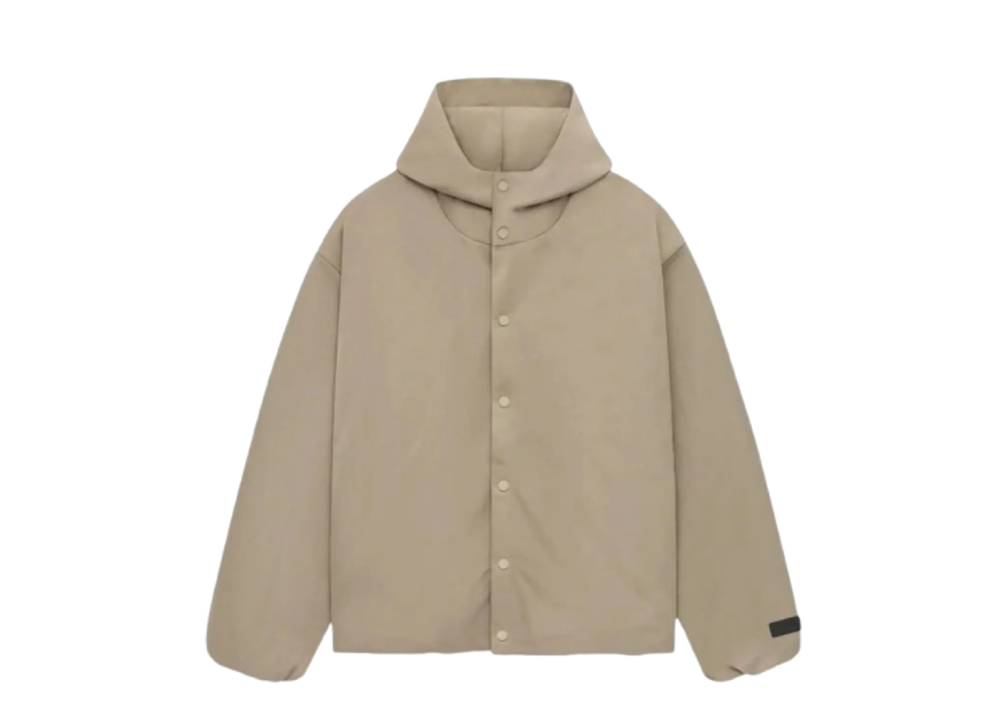 Fear of God Essentials Textured Nylon Hooded Coaches Jacket Beige