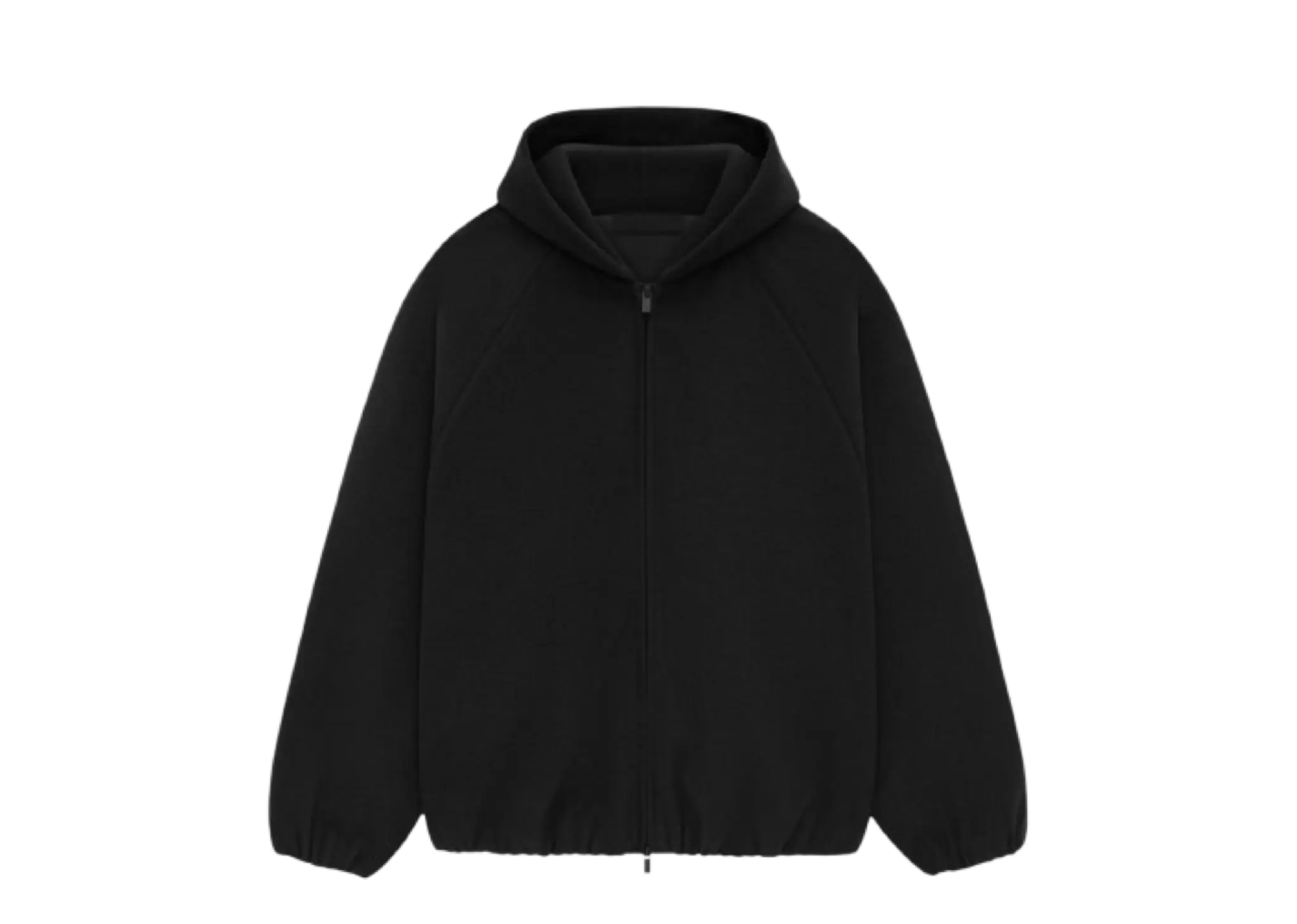 Fear of God Essentials Brushed Hooded Bomber Jacket Black