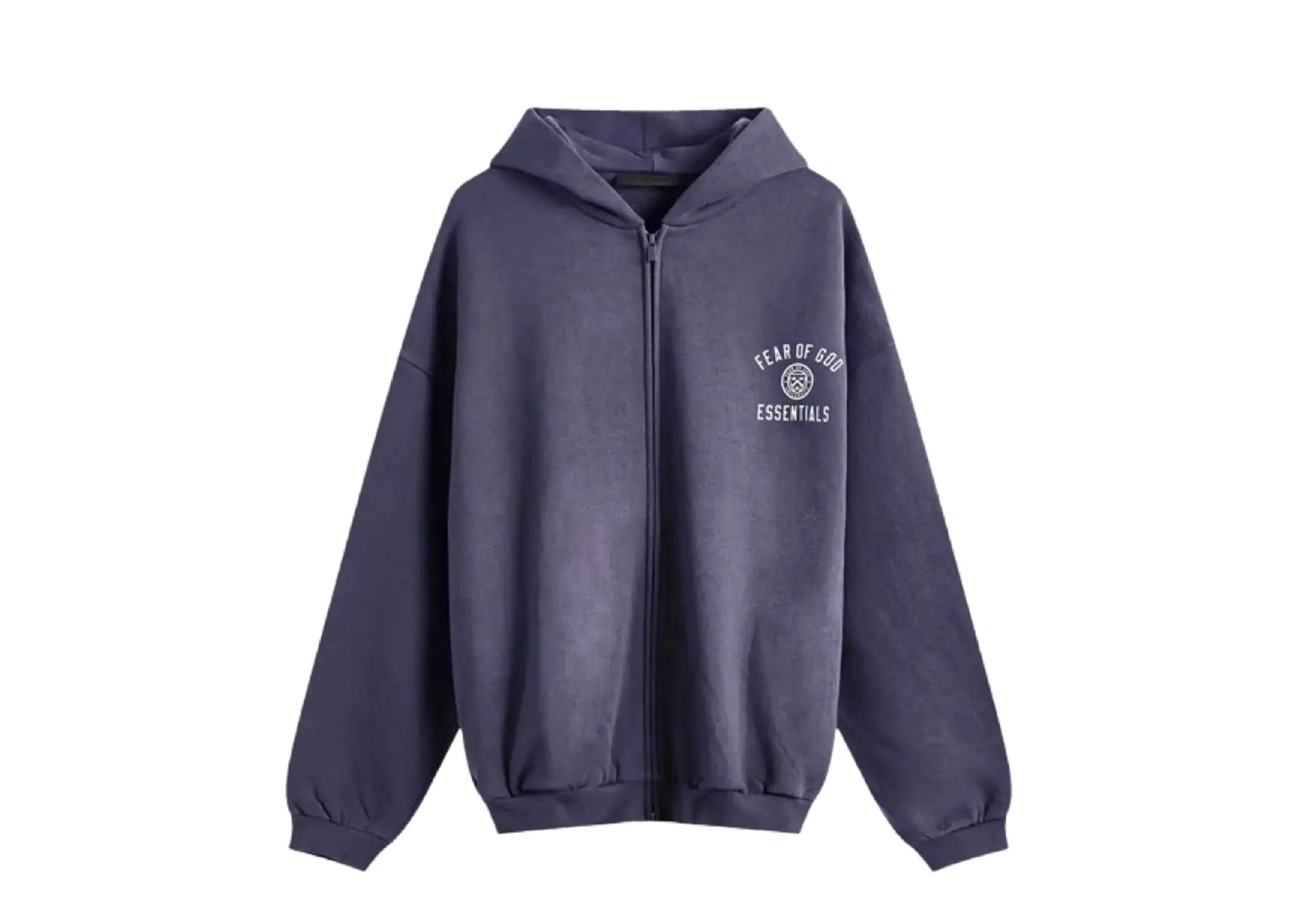 Fear of God Essentials Heavy Fleece Full Zip Hoodie Marine Blue