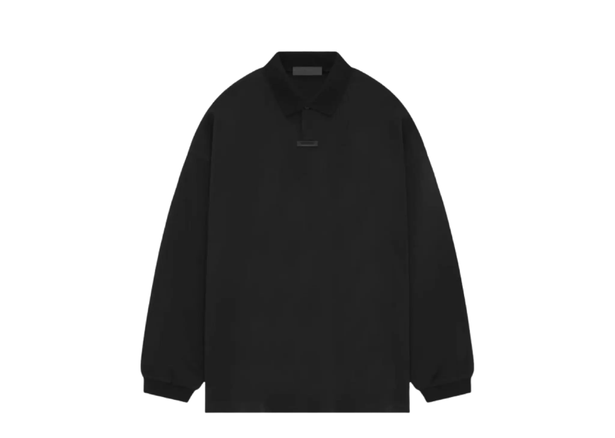 Fear of God Essentials Pique Long-Sleeve Polo Black