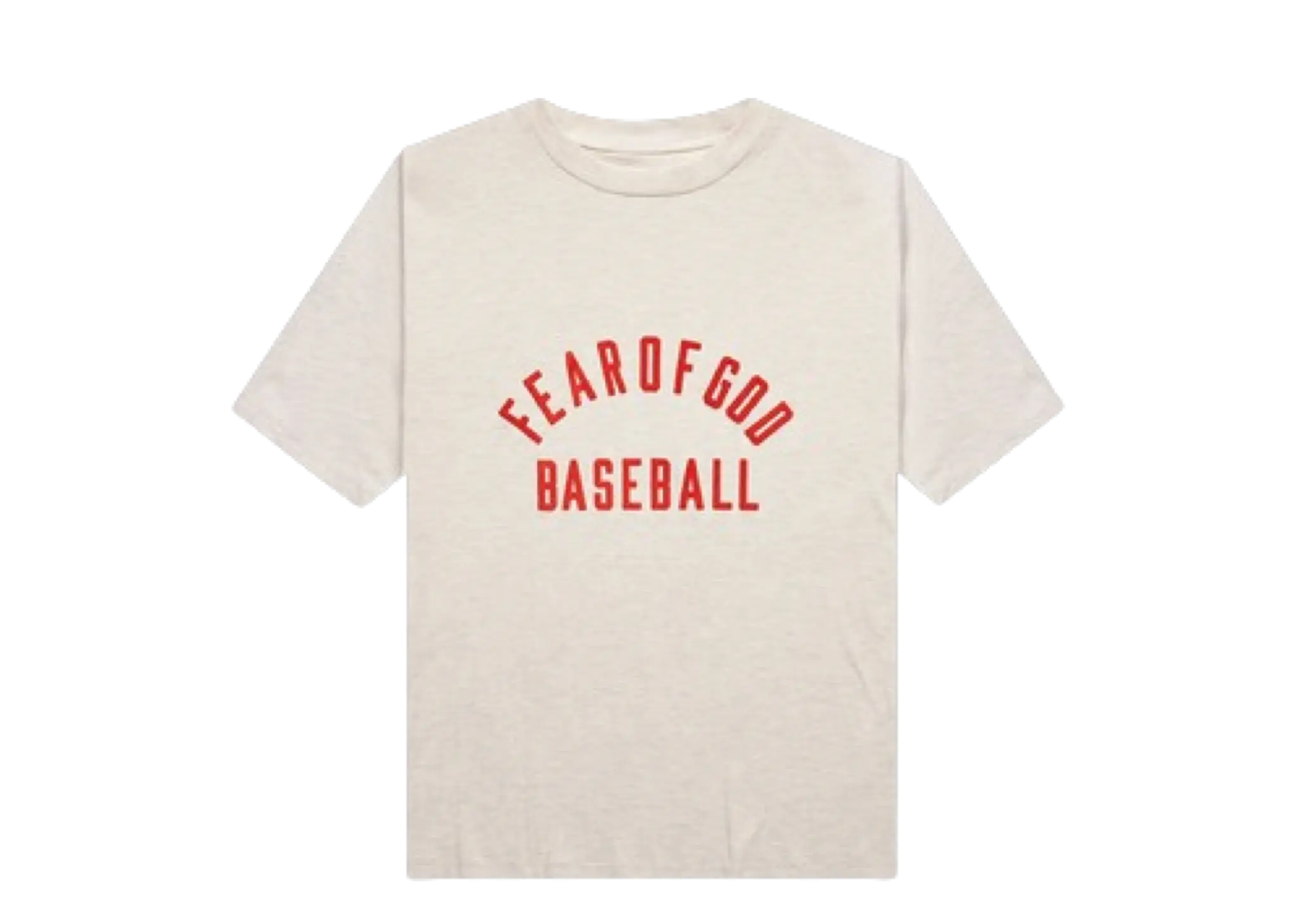 Fear of God Baseball Tee Cream Heather Grey Red