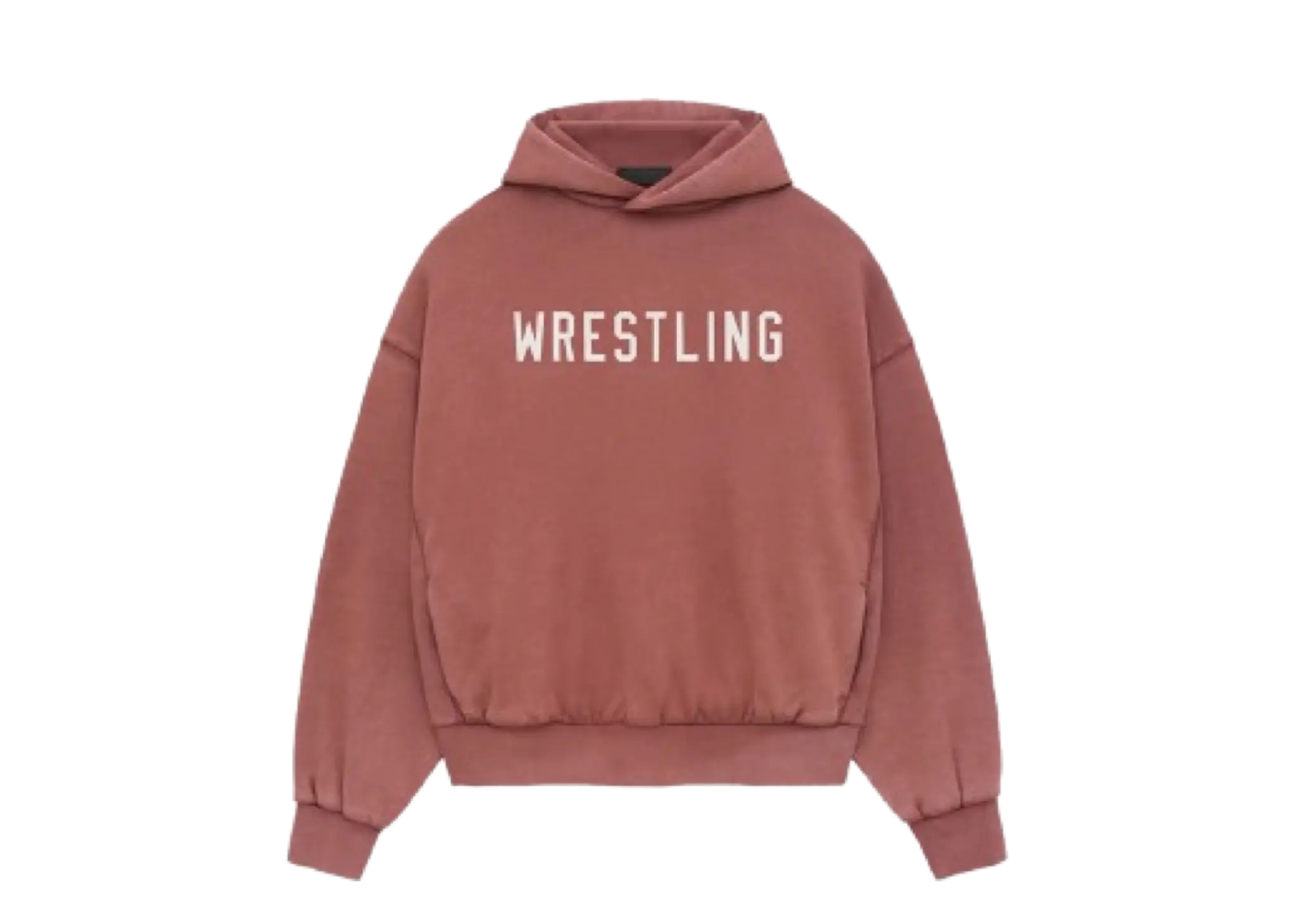 Fear of God Essentials Heavy Fleece Vintage Shrunken Hoodie Crimson