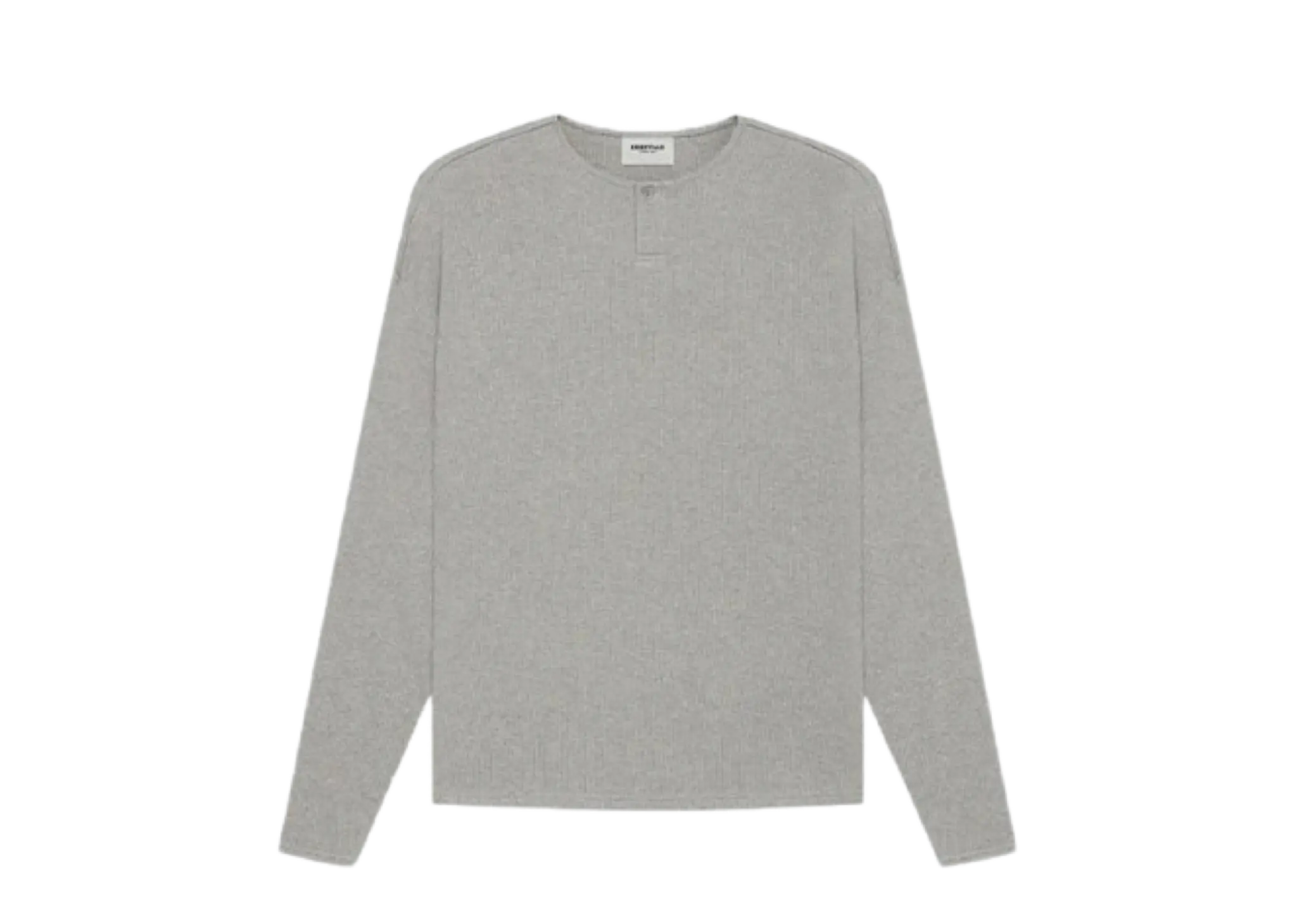 Fear of God Essentials SS21 Thermal Henley Long Sleeve Dark Heather Oatmeal