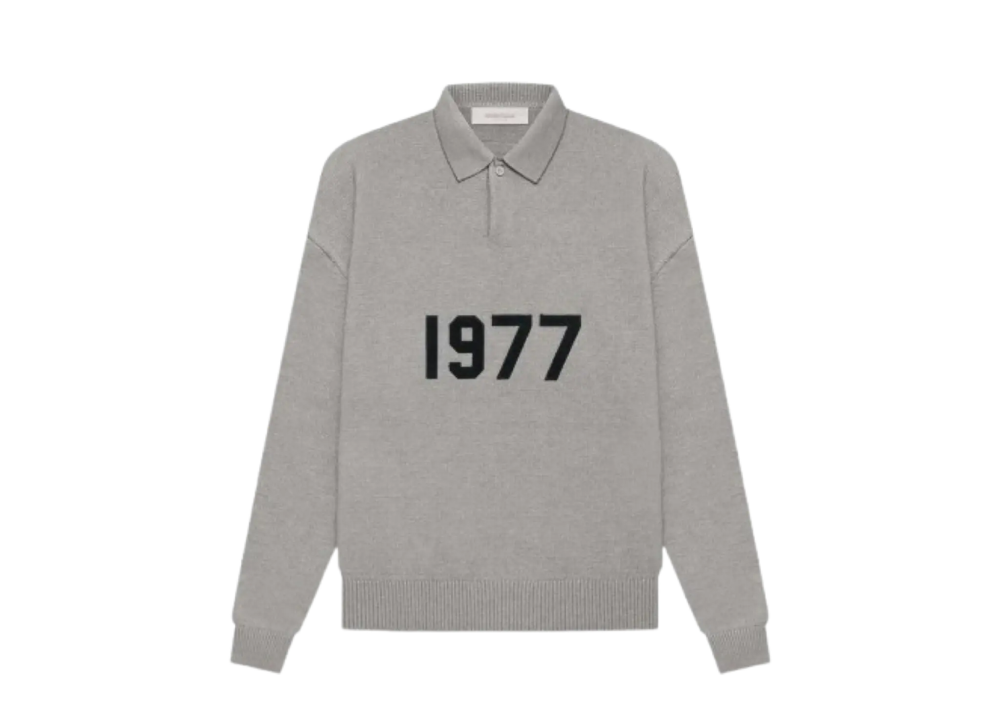 Fear of God Essentials SS22 Knit Ls Polo 1977 Dark Oatmeal