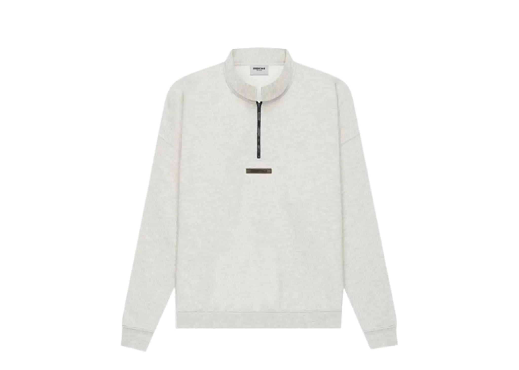 Fear of God Essentials SS21 Mockneck Half Zip Light Heather Oatmeal