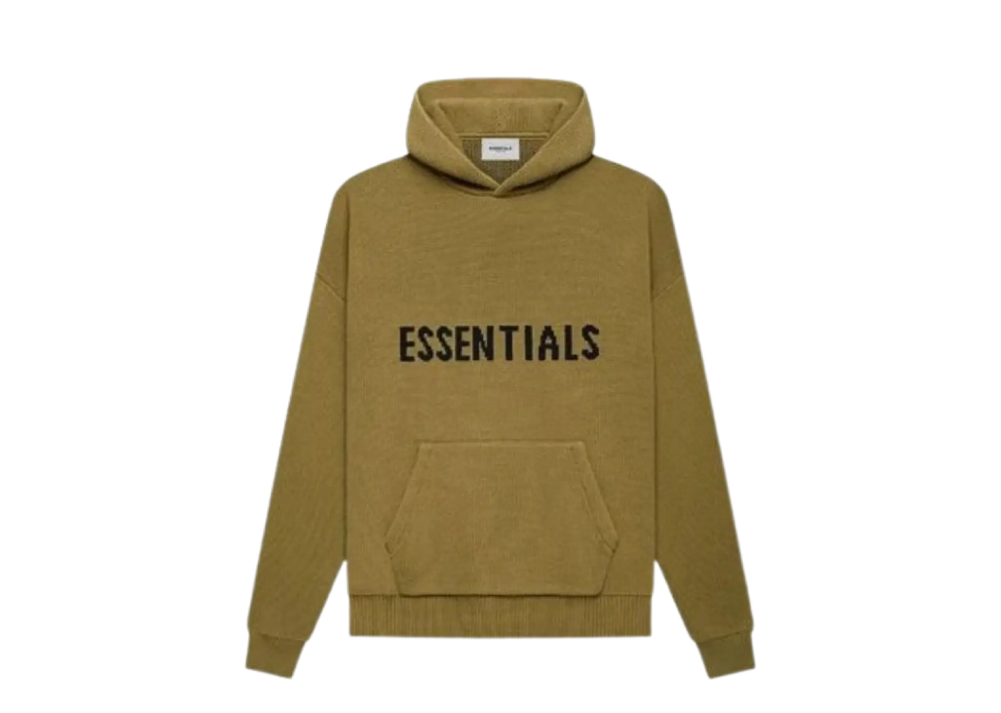 Fear of God Essentials FW21 Knit Pullover Logo Hoodie Amber