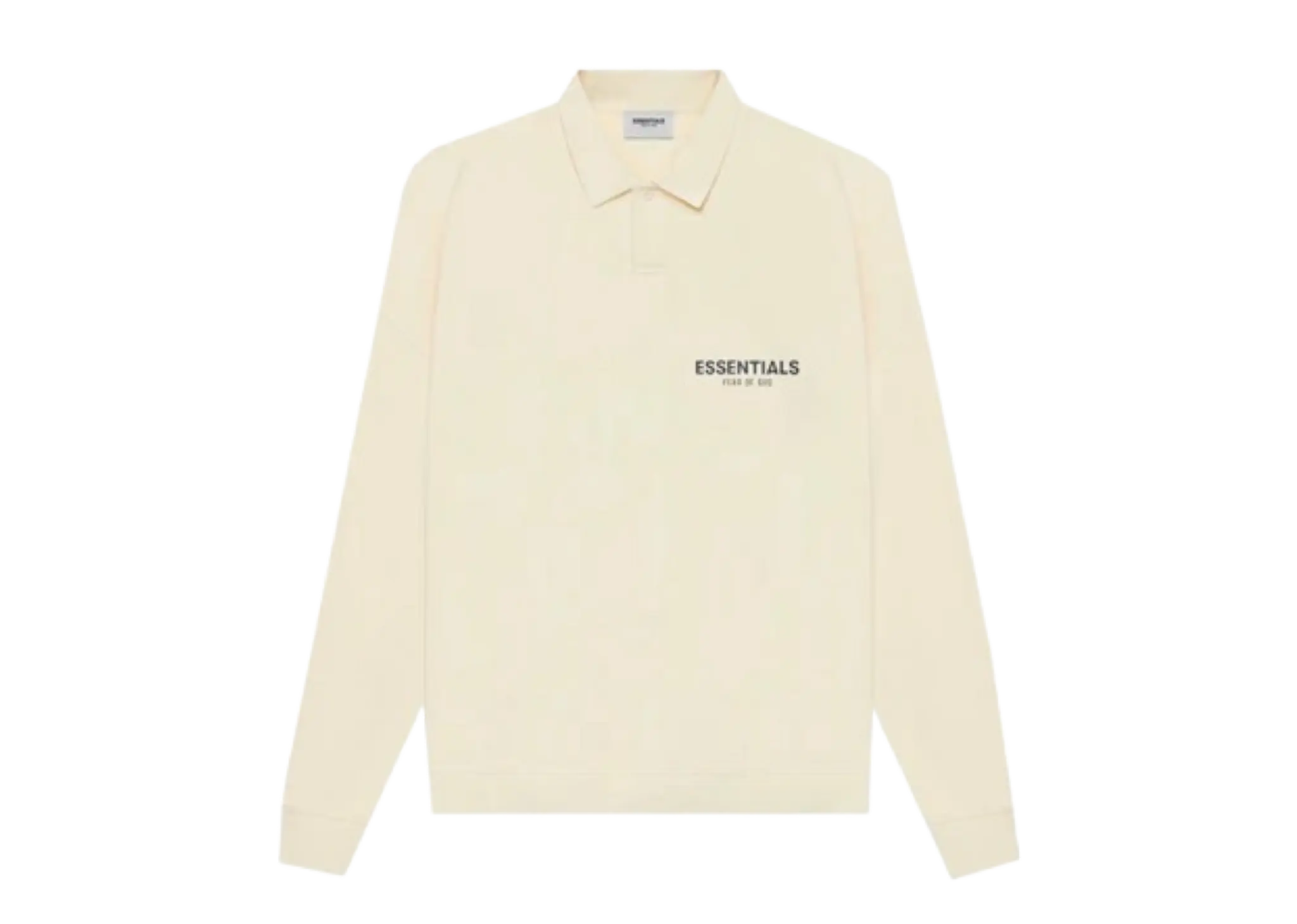 Fear of God Essentials SS21 Long Sleeve French Terry Polo Shirt Buttercream