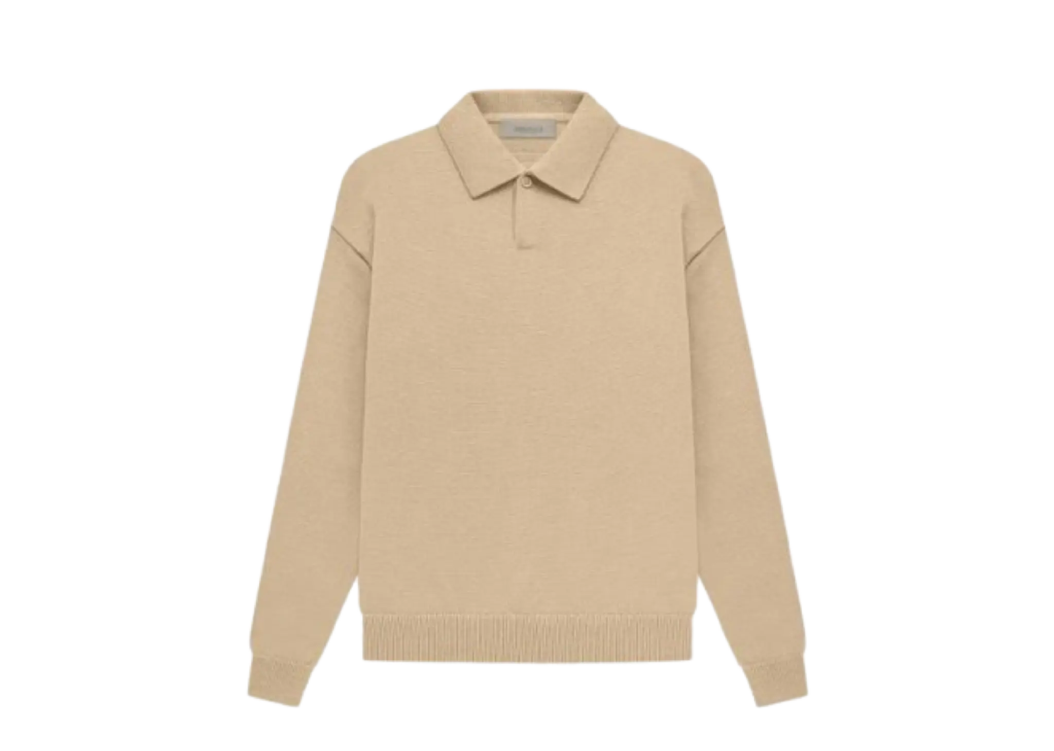 Fear of God Essentials SS23 Knit Long Sleeve Polo Shirt Sand