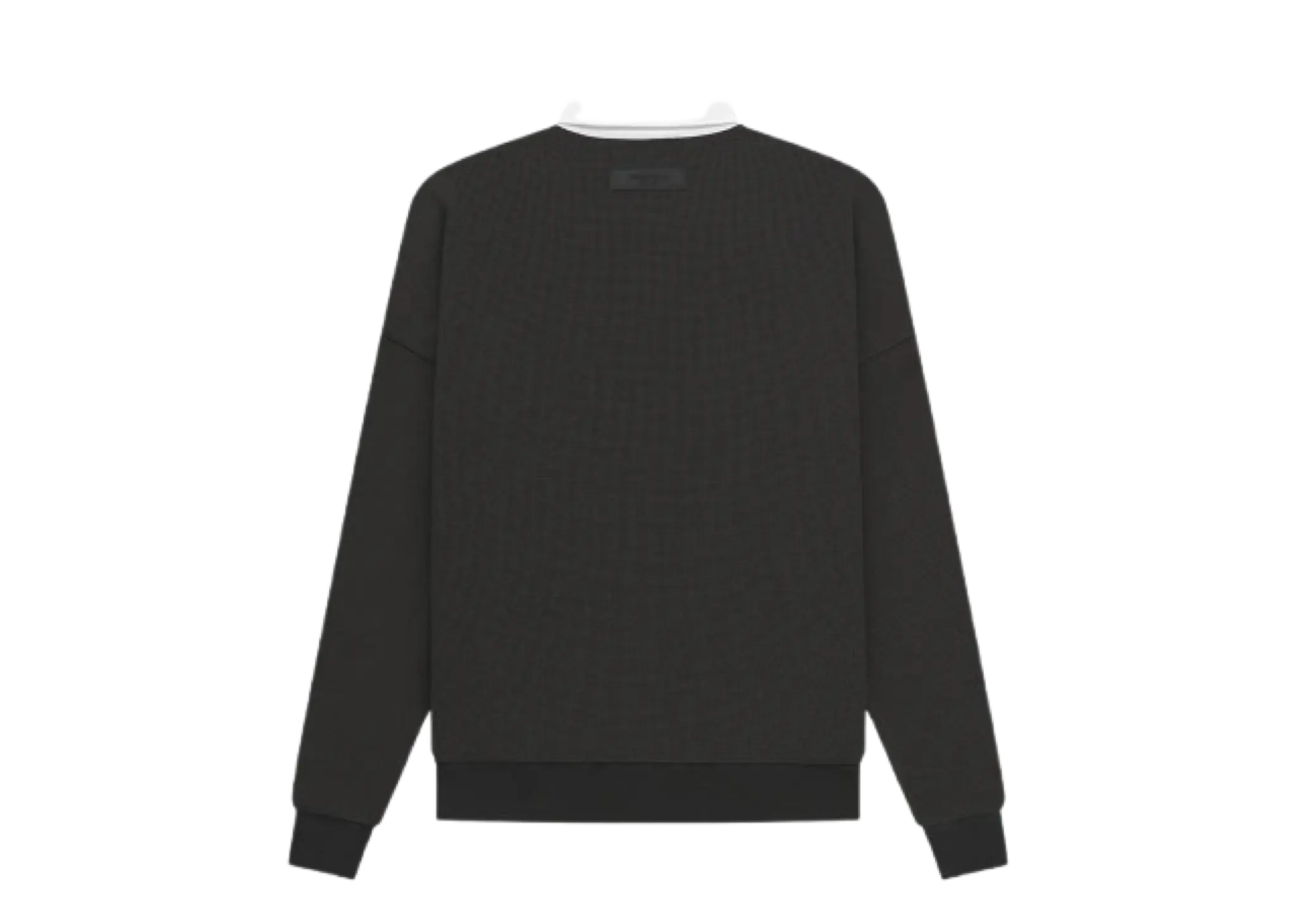 Fear of God Essentials SS23 Waffle Long Sleeve Polo Shirt Off-Black - photo 2