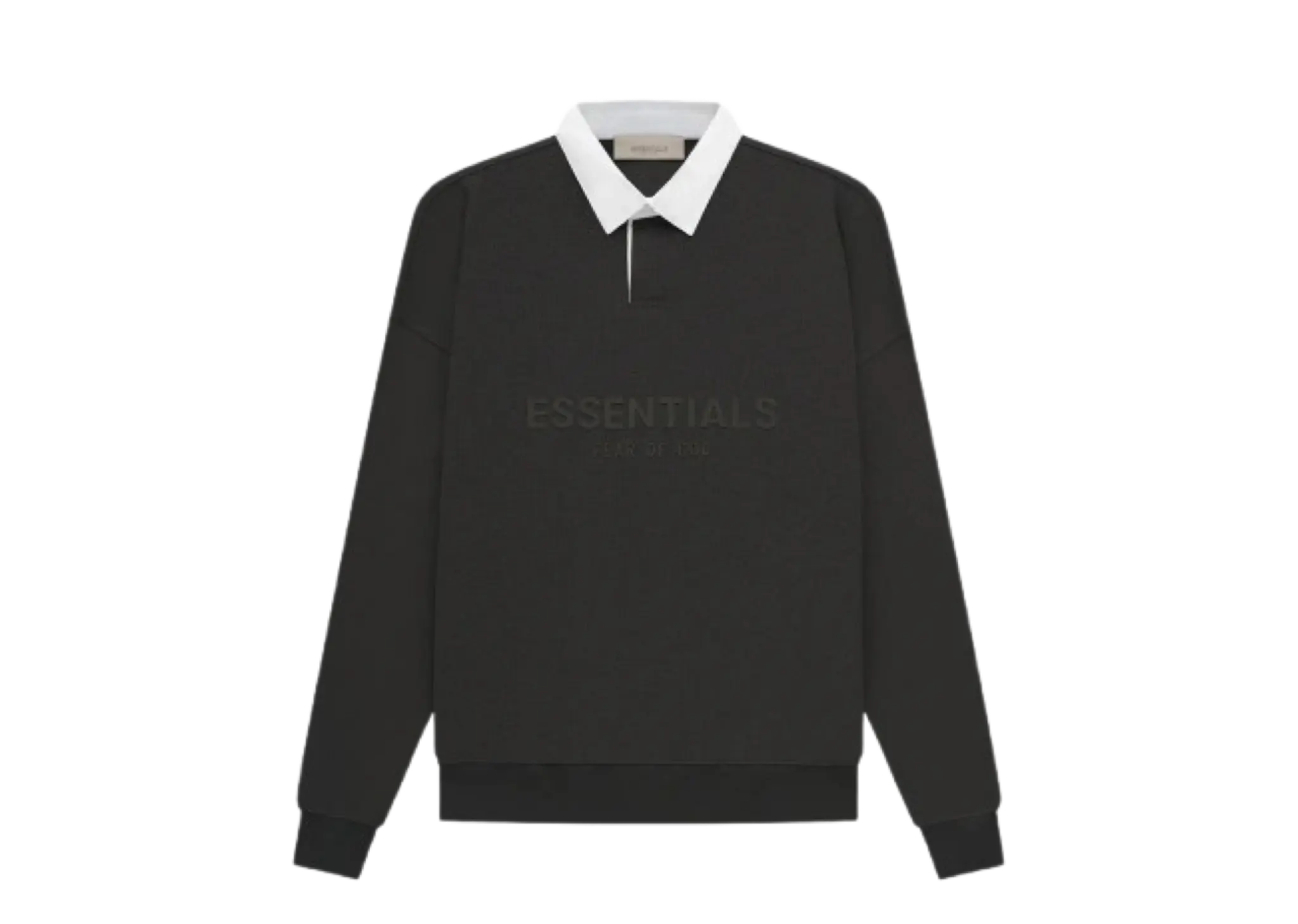 Fear of God Essentials SS23 Waffle Long Sleeve Polo Shirt Off-Black