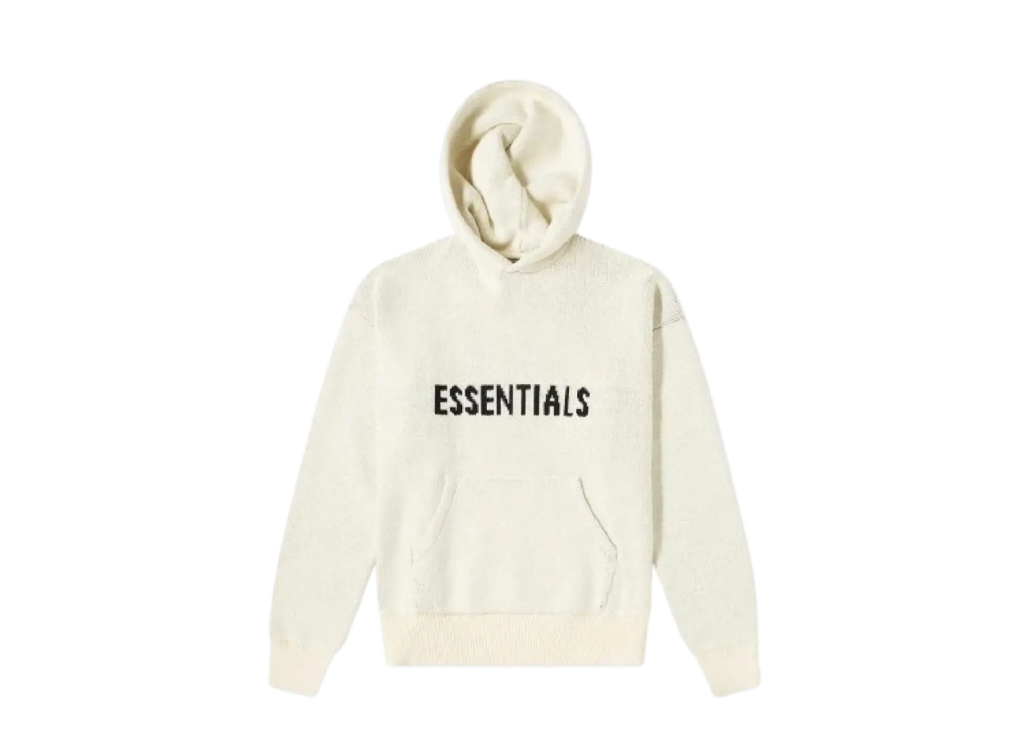 Fear of God Essentials FW21 Knit Logo Hoodie Buttercream