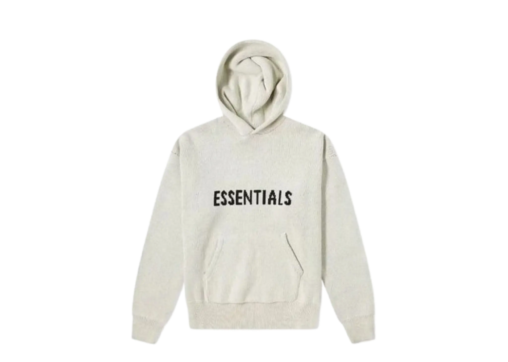 Fear of God Essentials FW21 Knit Logo Hoodie Oatmeal