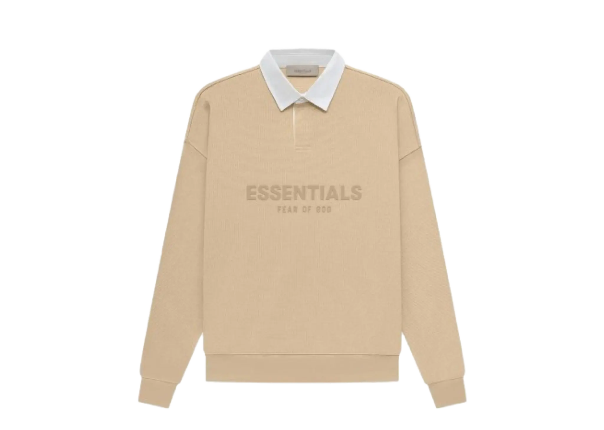 Fear of God Essentials SS23 Waffle Long Sleeve Polo Shirt Sand