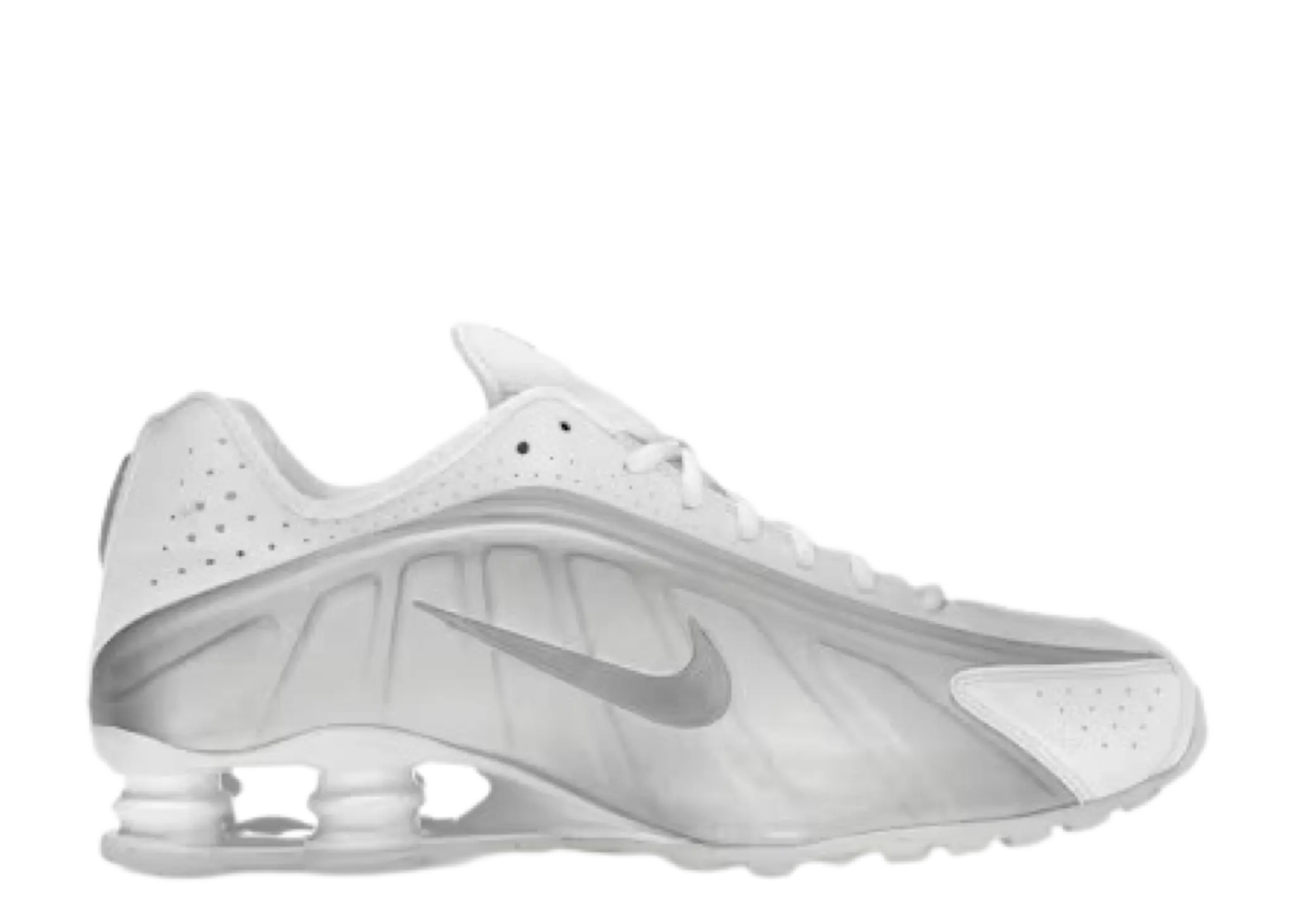 Nike Shox R4 White Bright Crimson Metallic Silver
