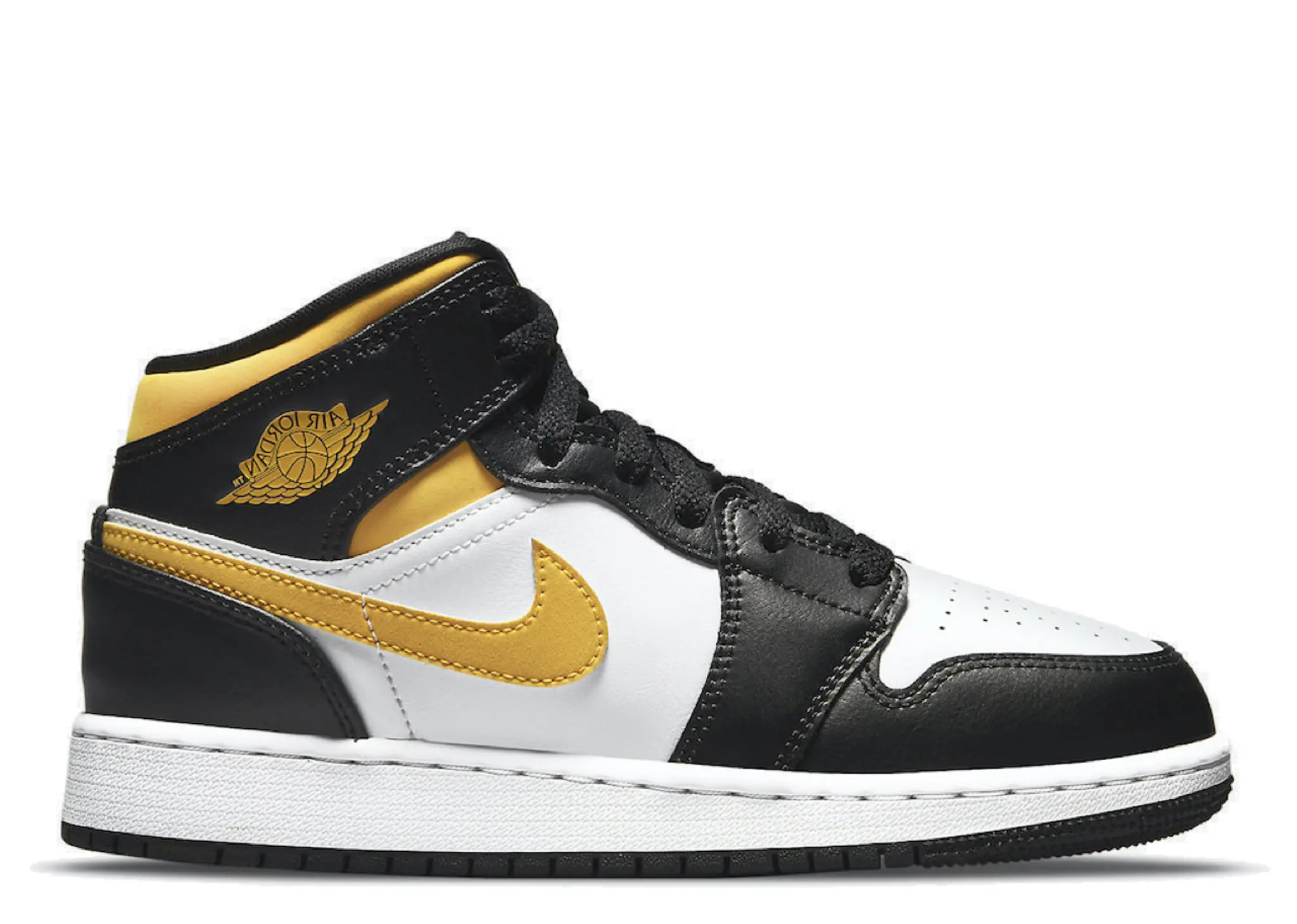 Air Jordan 1 Mid White Pollen Black (Grade School)