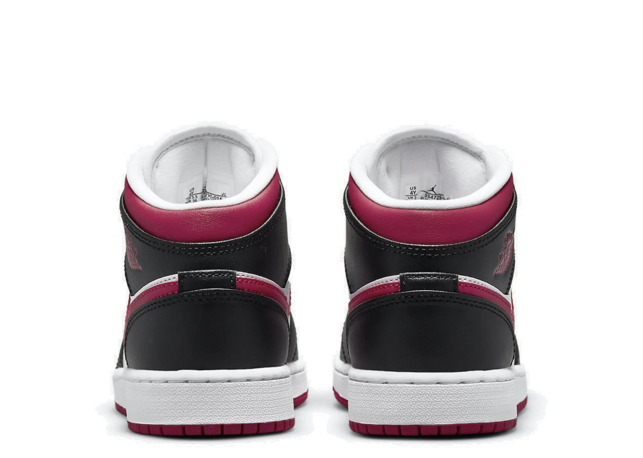 Air Jordan 1 Mid White Very Berry (Grade School) - photo 3