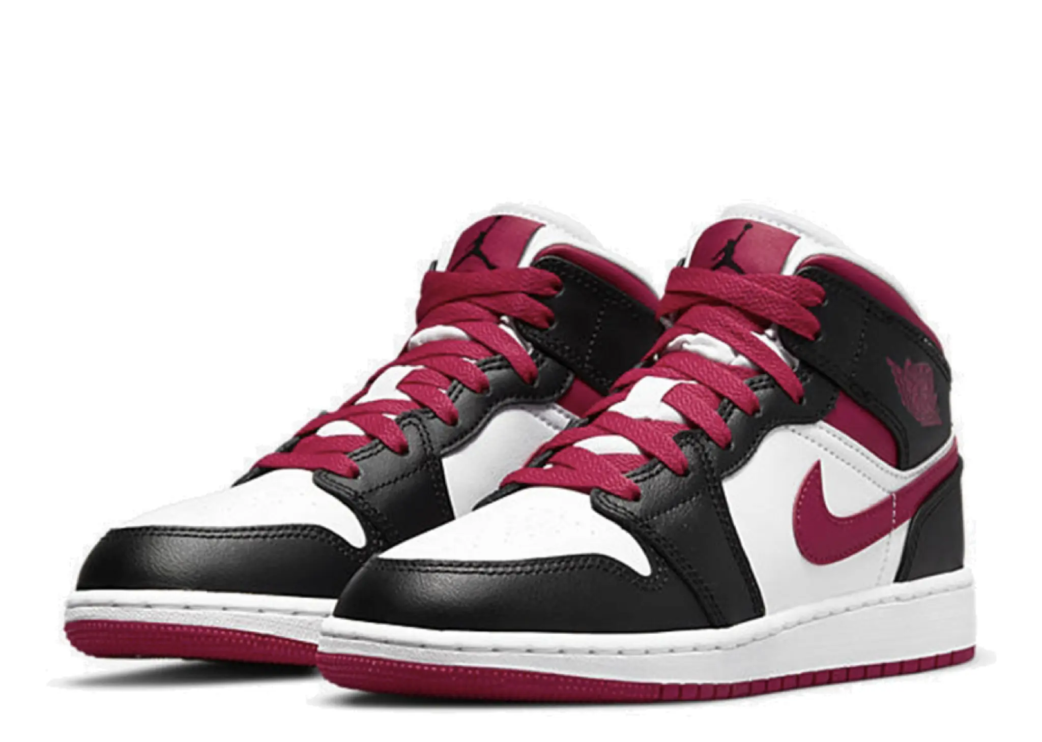 Air Jordan 1 Mid White Very Berry (Grade School) - photo 2