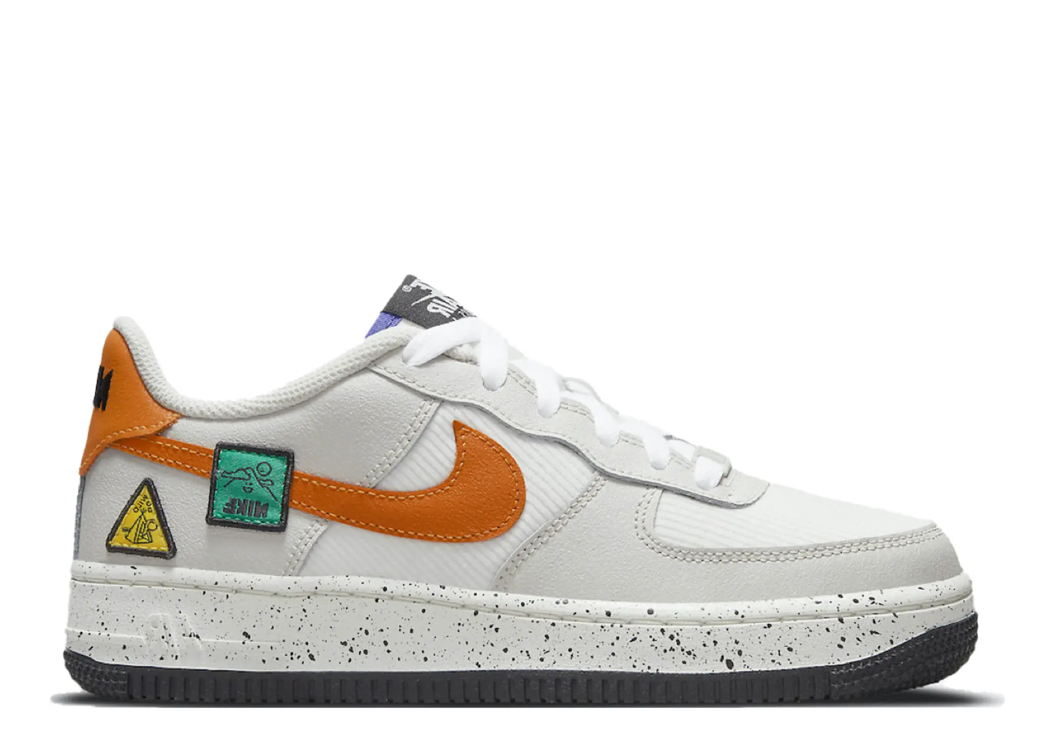 Nike Air Force 1 Low Light Bone Sail Starfish Orange (Grade School)
