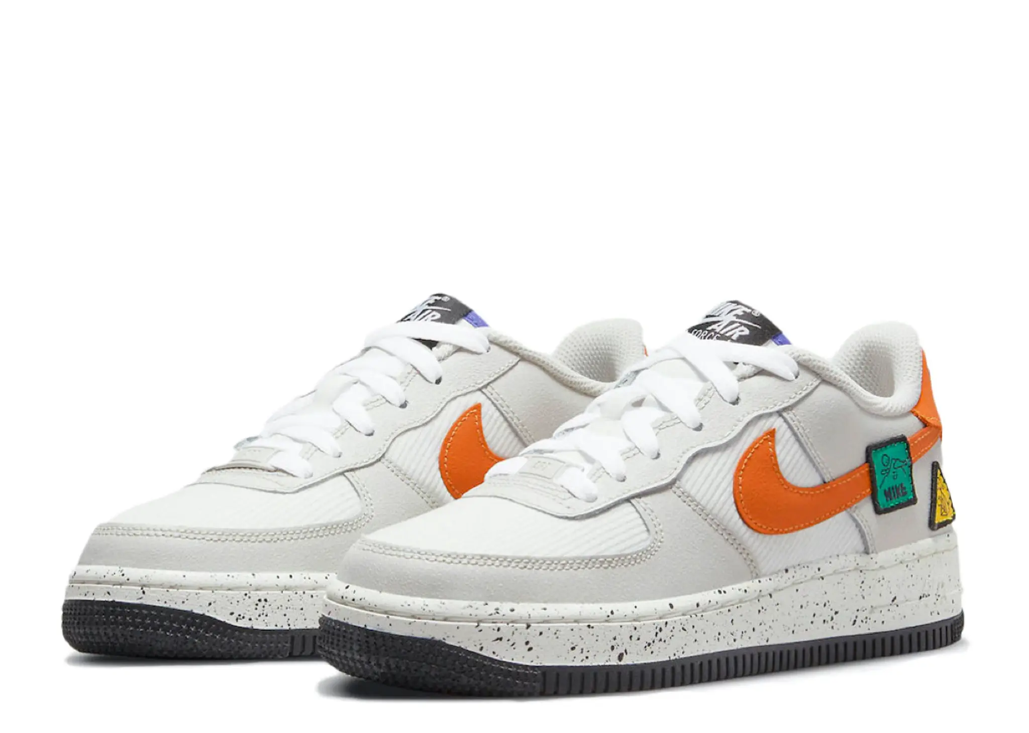 Nike Air Force 1 Low Light Bone Sail Starfish Orange (Grade School) - photo 2
