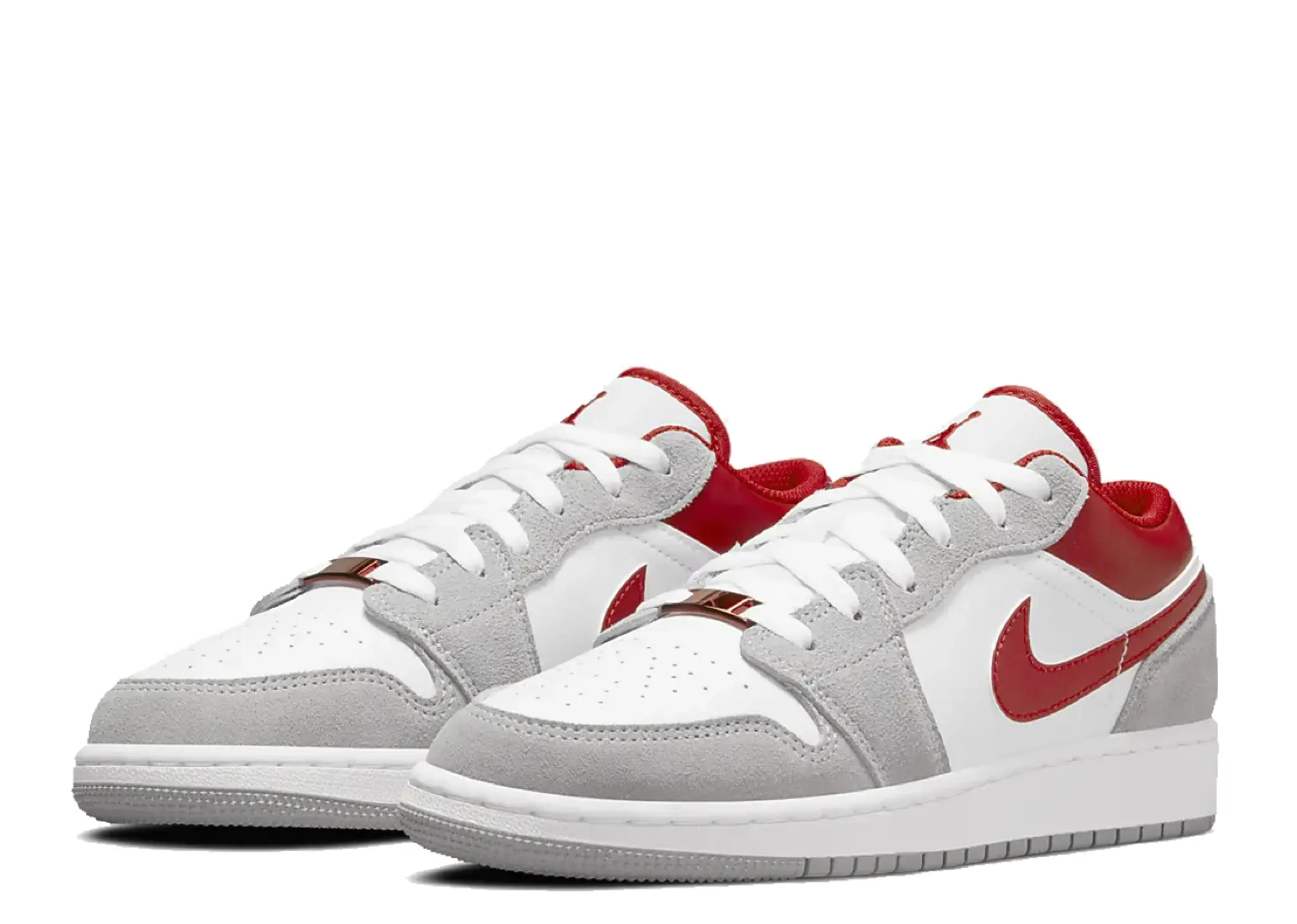 Air Jordan 1 Low SE Smoke Grey Gym Red (Grade School) - photo 2