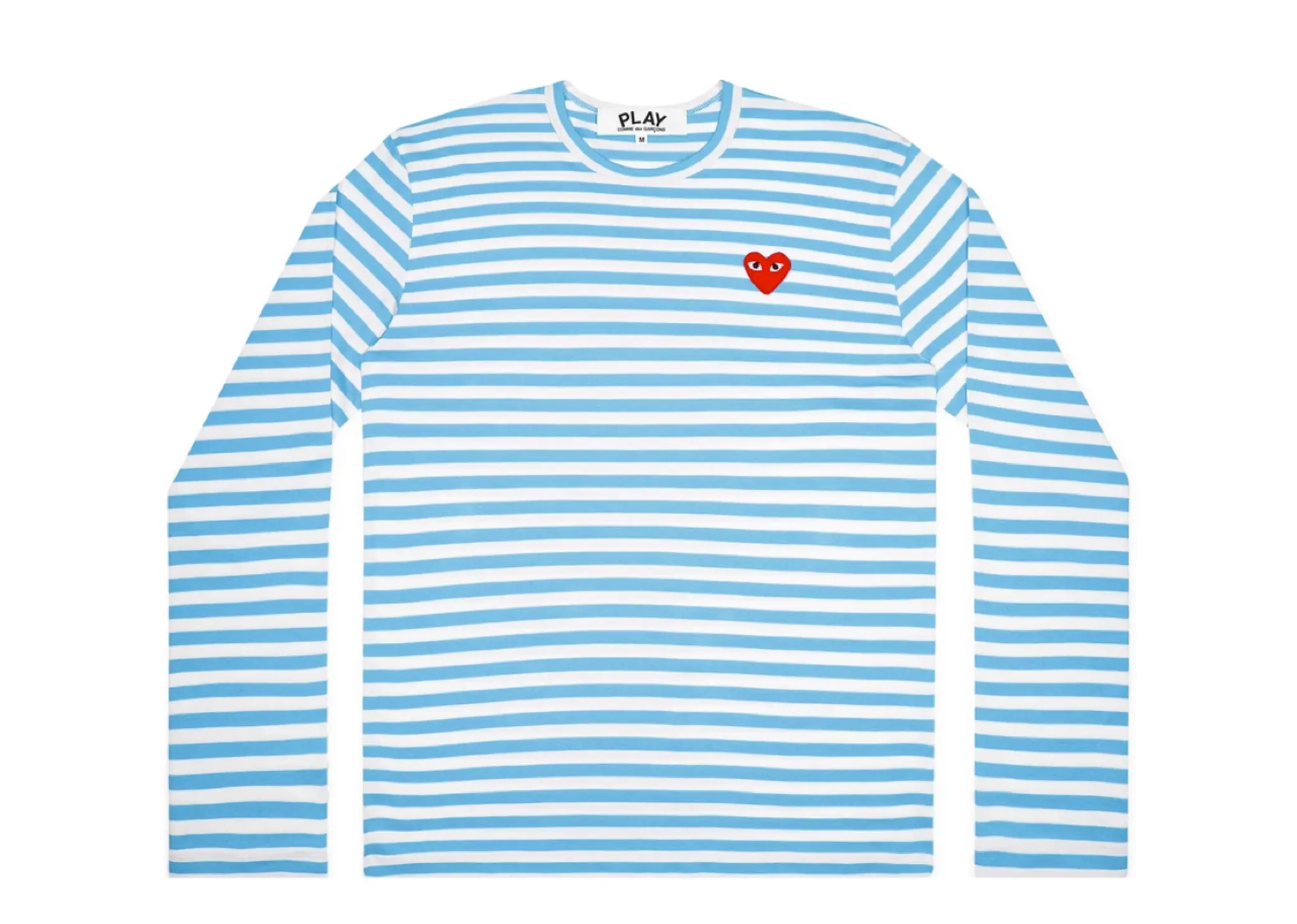 Comme des Garçons PLAY Striped Women Long Sleeve Tee Blue