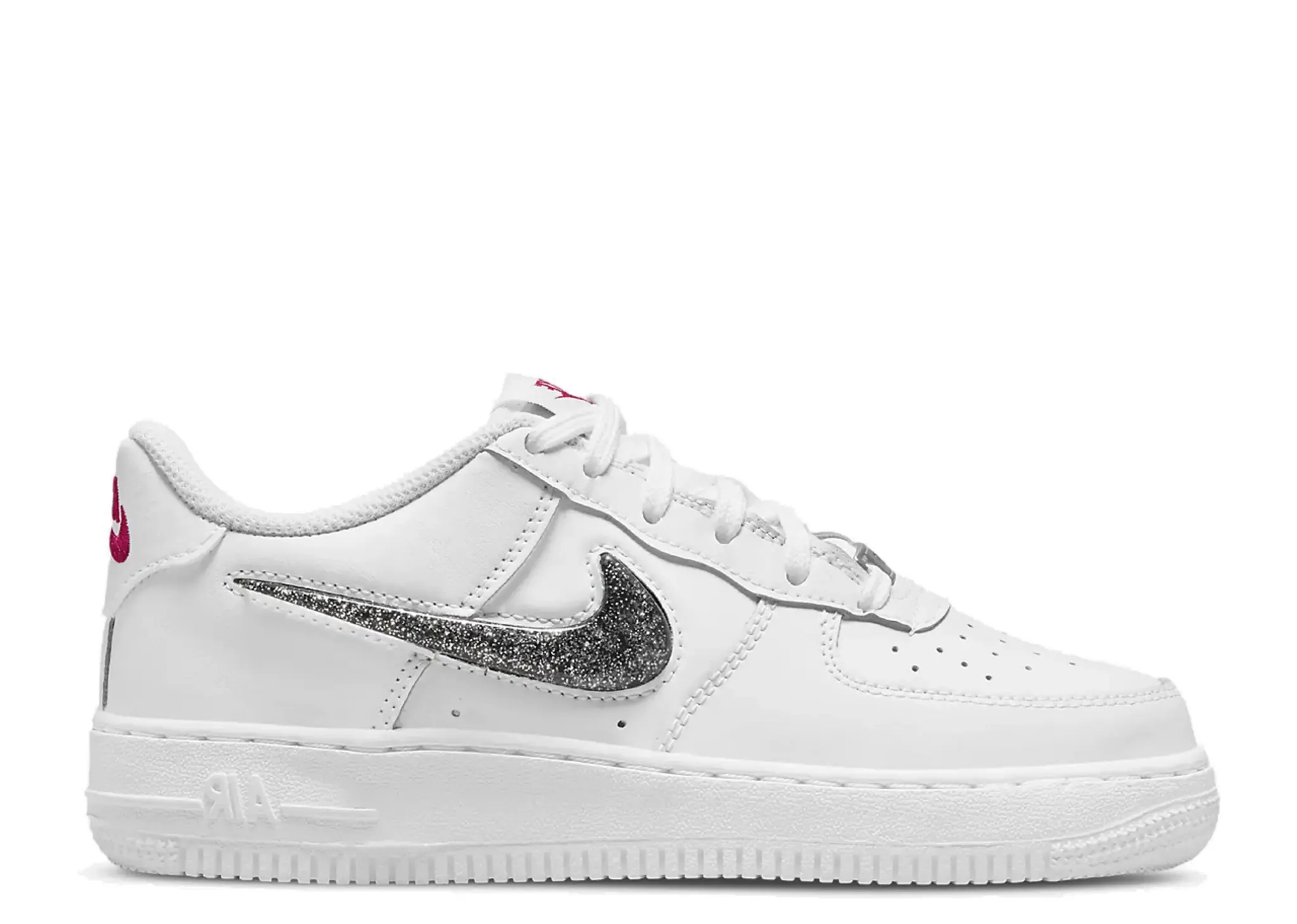 Nike Air Force 1 Low LV8 White Metallic Silver (Grade School)