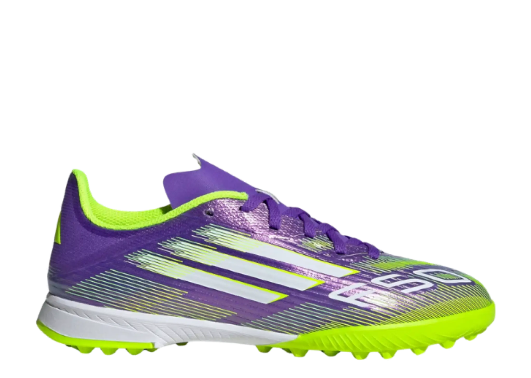 Adidas F50 League Turf Purple Rush Cloud White Lucid Lemon (Grade School)