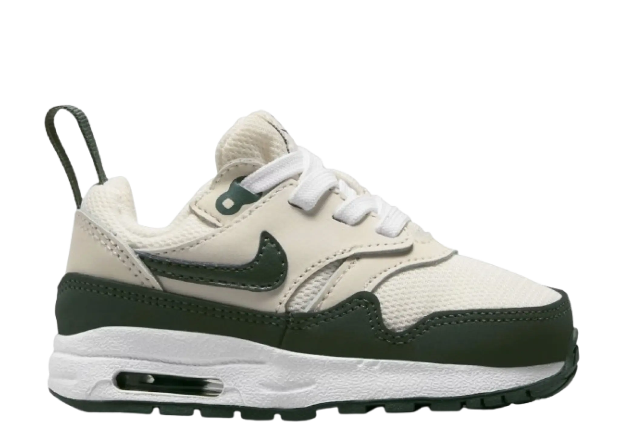 Nike Air Max 1 EasyOn Pale Ivory White Bicoastal Vintage Green (Toddler)